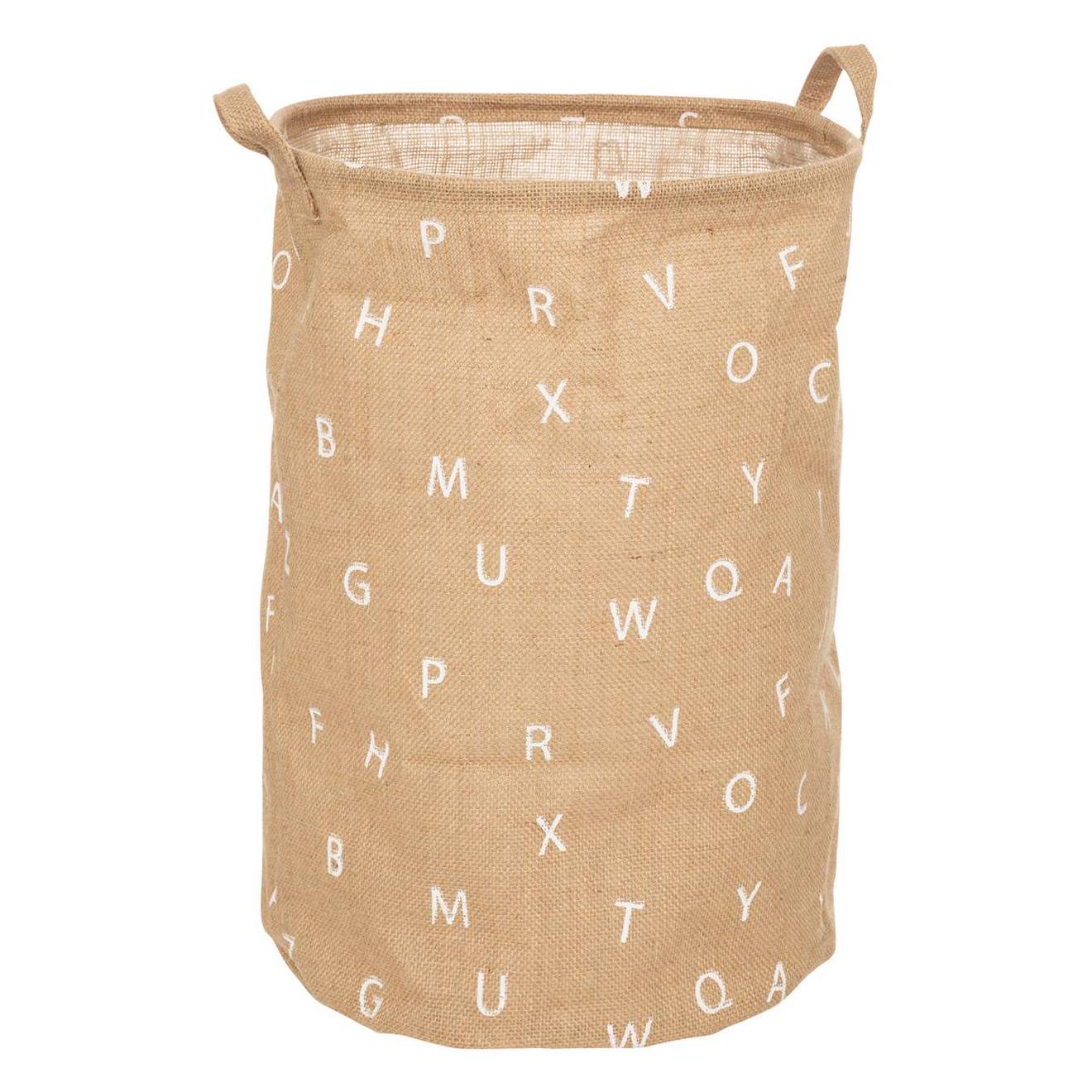 Panier Enfant En Jute À Poignées - Alphabet Beige
