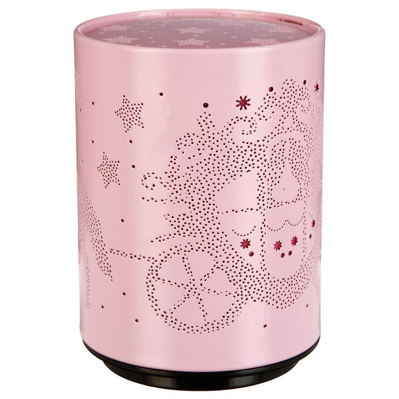 Veilleuse À Pile Push H.13cm Métal Rose Calèche