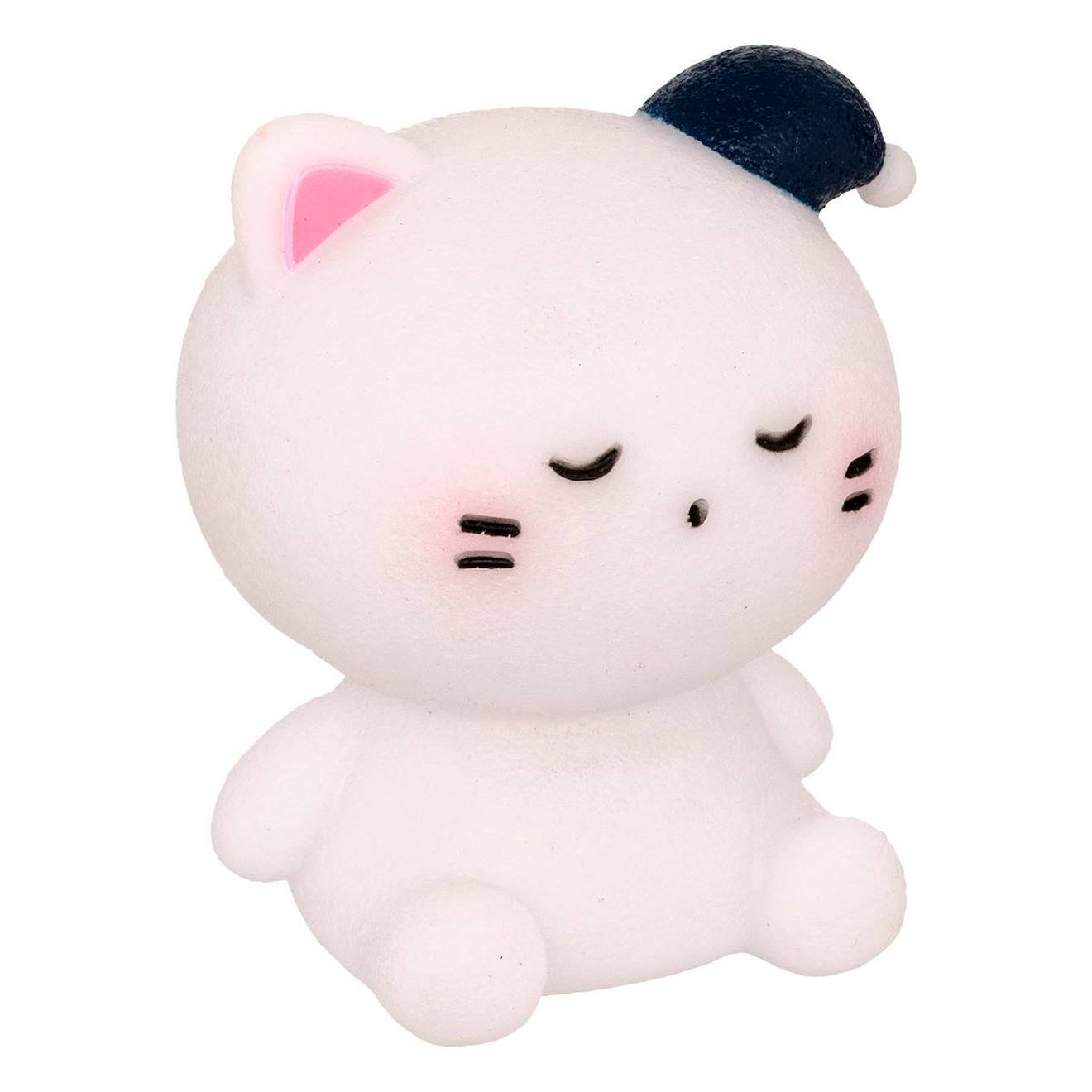 Veilleuse Souple Chat H.9cm À Piles Blanc