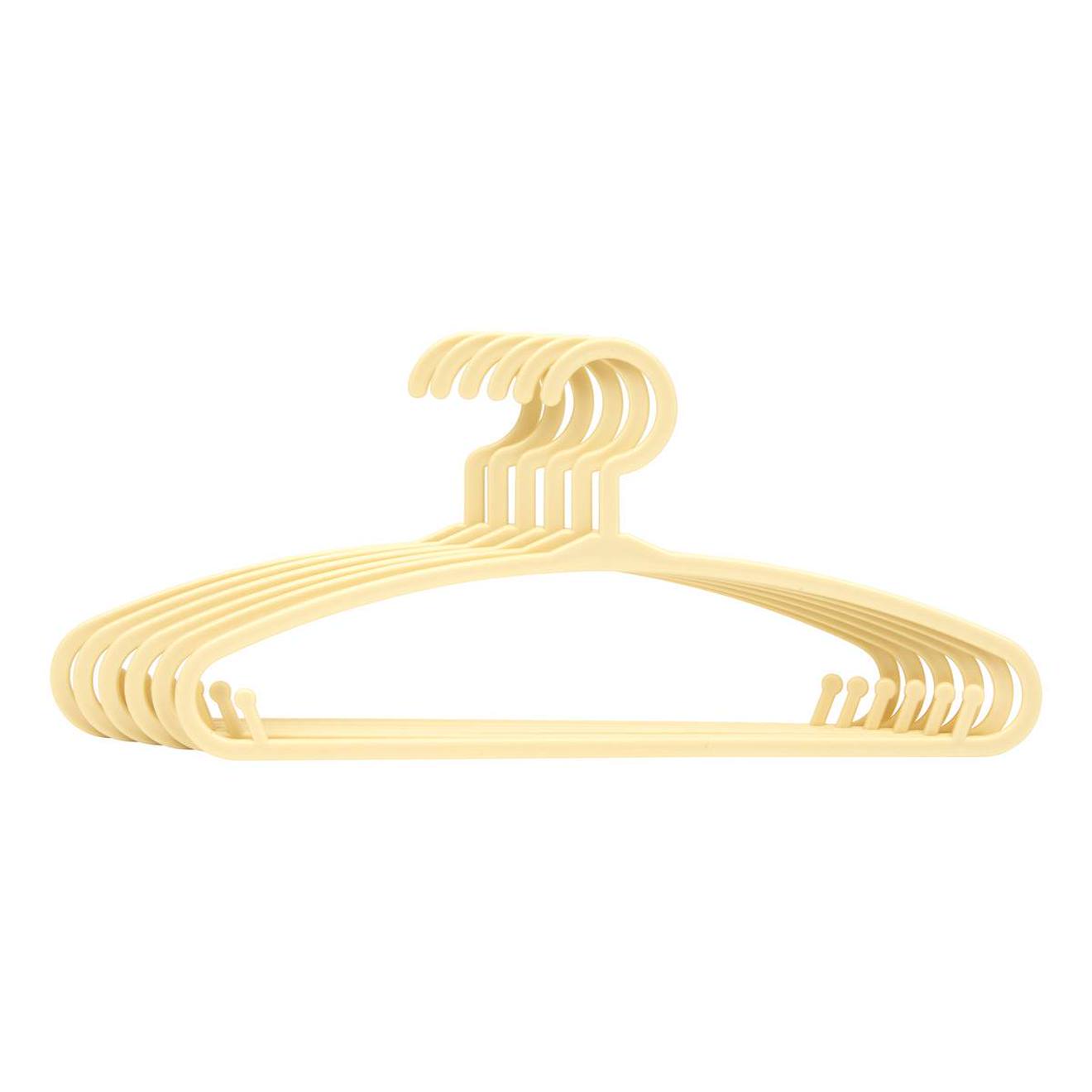Lot De 6 Cintres Enfant Blanc Plastique Jaune