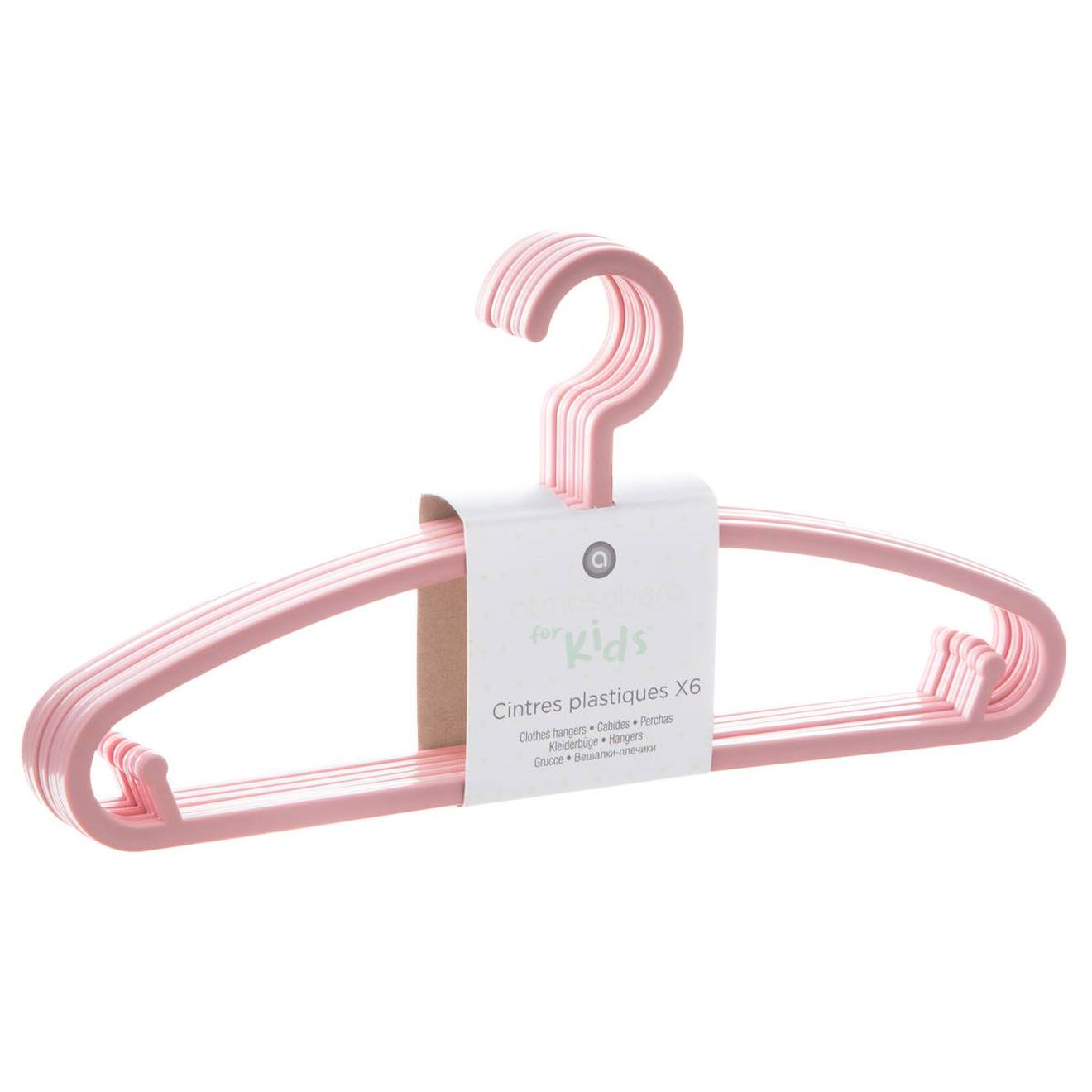 Lot De 6 Cintres Enfant Blanc Plastique Rose (Atmosphera) - Image 2