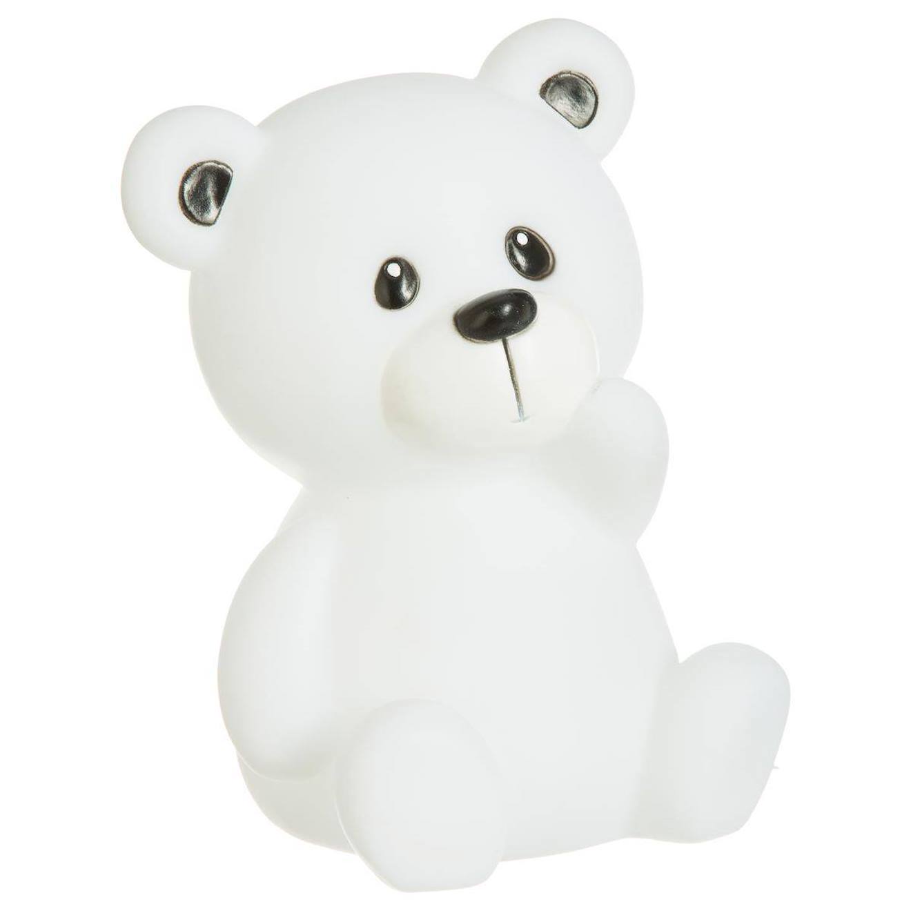 Veilleuse À Pile Ourson H.14cm Blanc