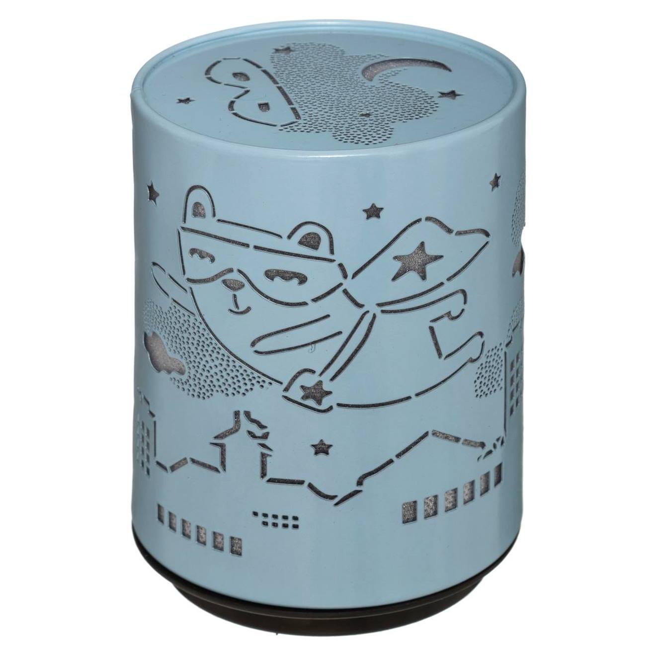 Veilleuse À Pile Push Trendy H.13cm Métal Bleu Ourson