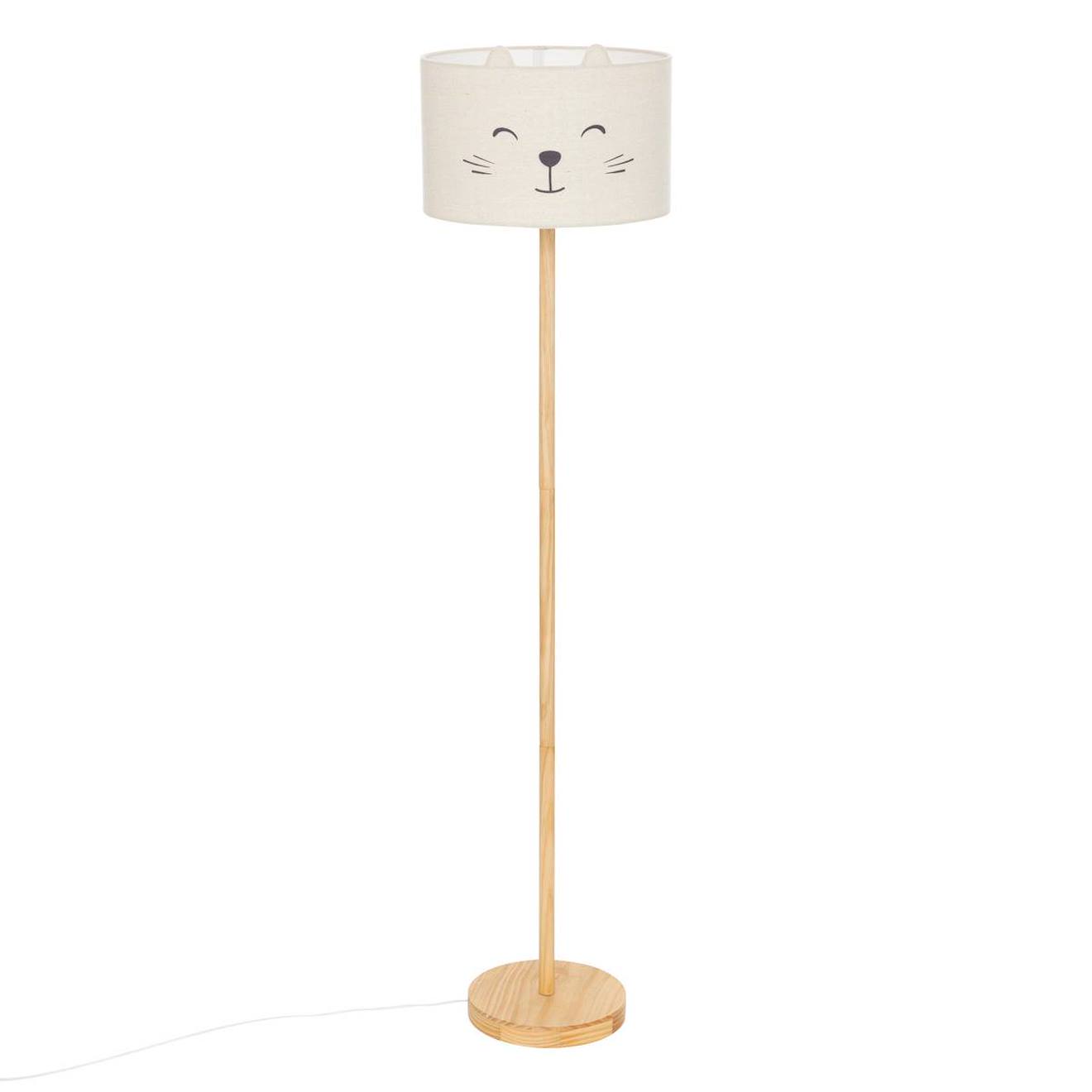 Lampadaire Abat-jout En Tissu Chat - Felix Blanc