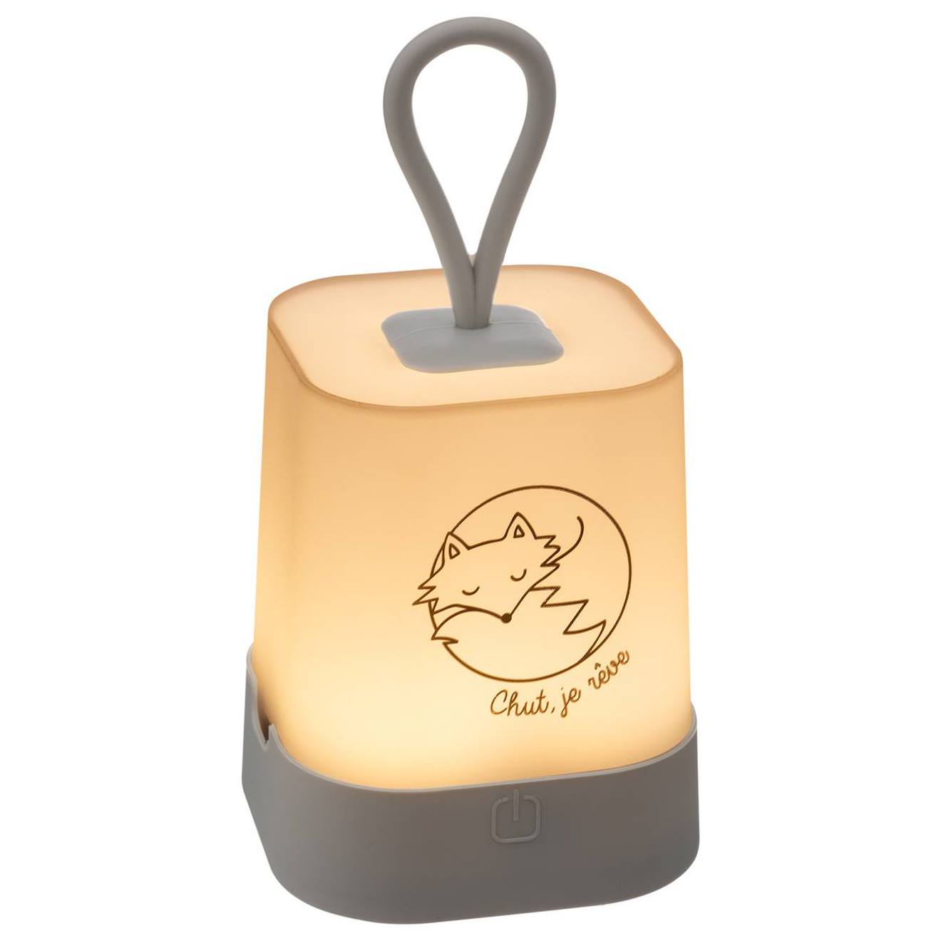 Veilleuse Sur Batterie H.16cm Silicone Avec Poignée Gris