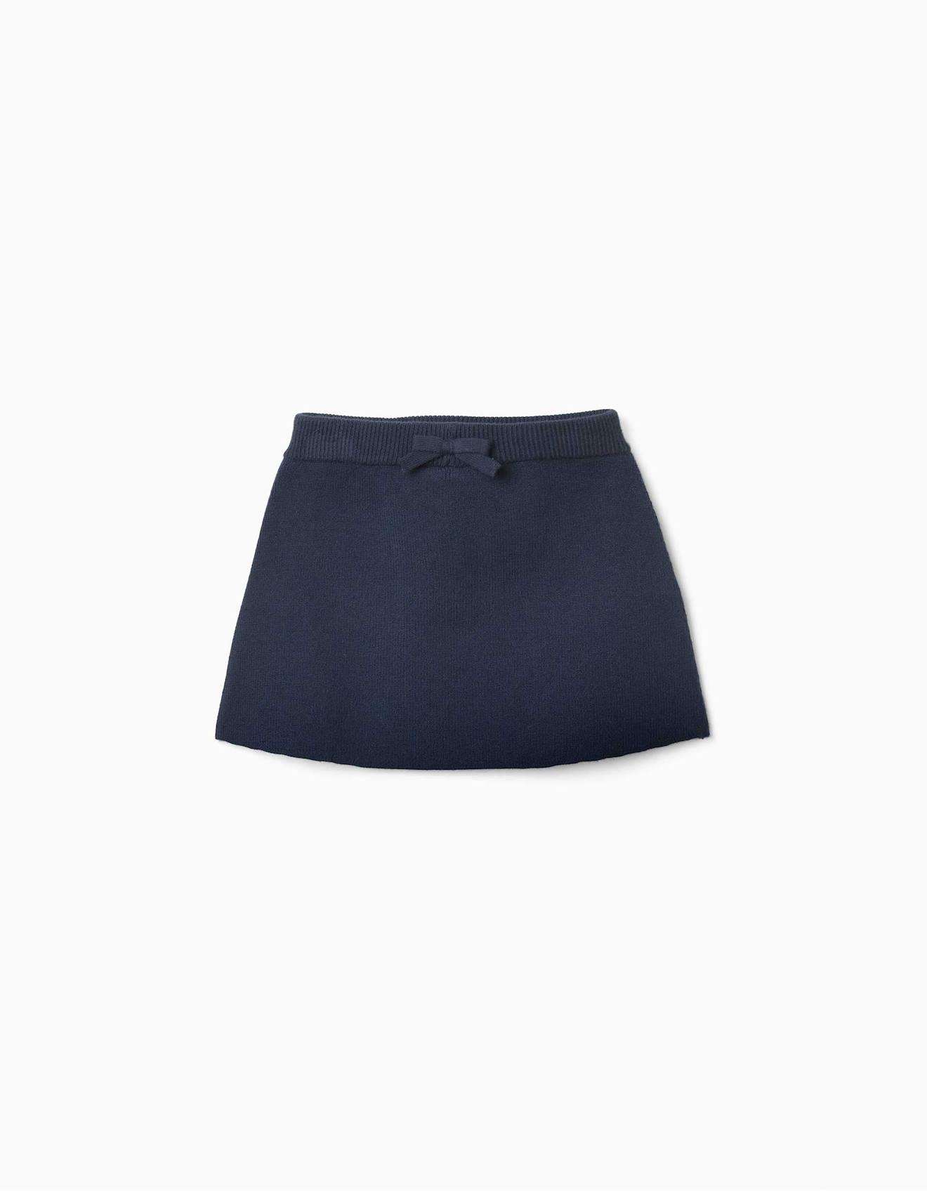 Jupe En Maille Avec Nud Dcoratif Bleu Fonc 20$
