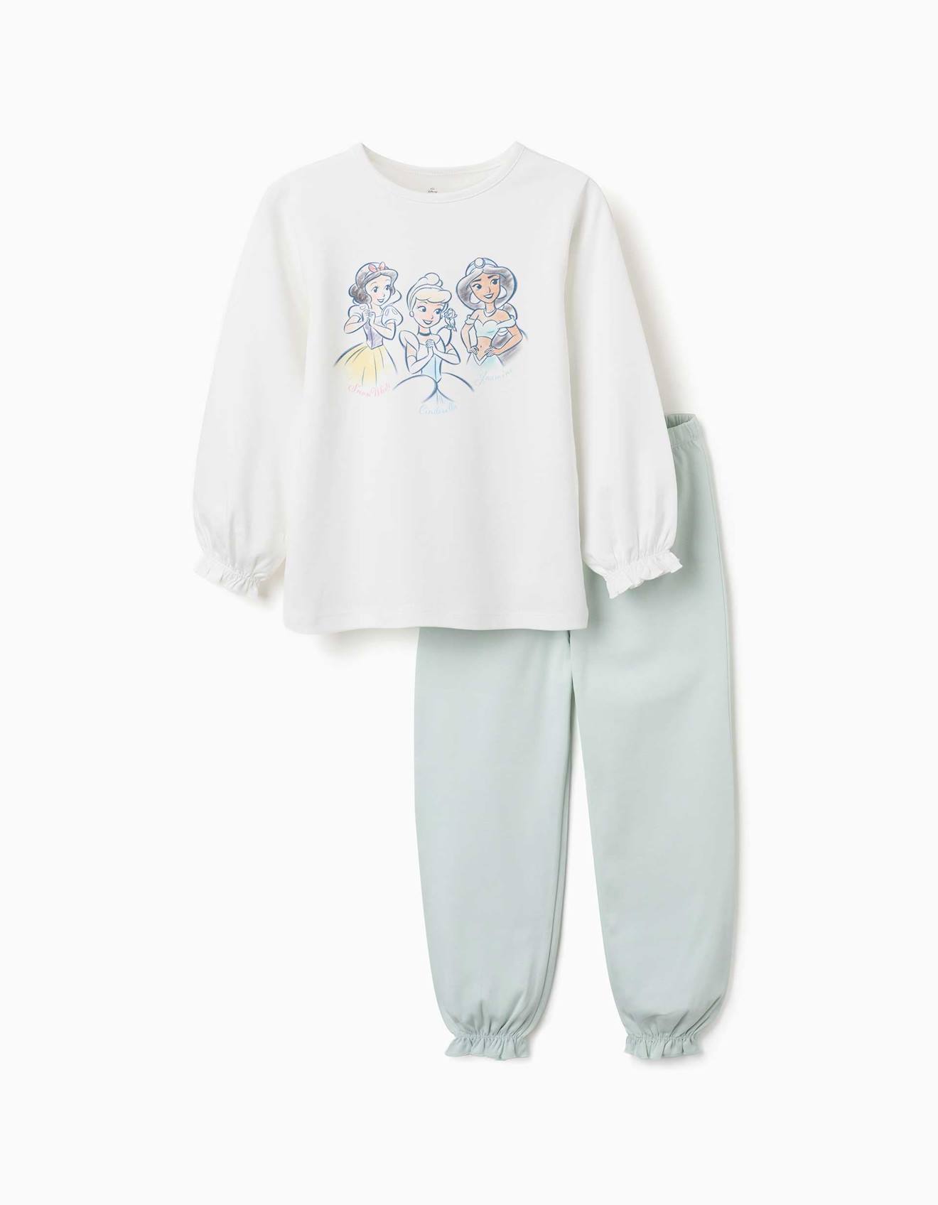 Pyjama Long En Coton Avec Princesses Disney Blanc 23$