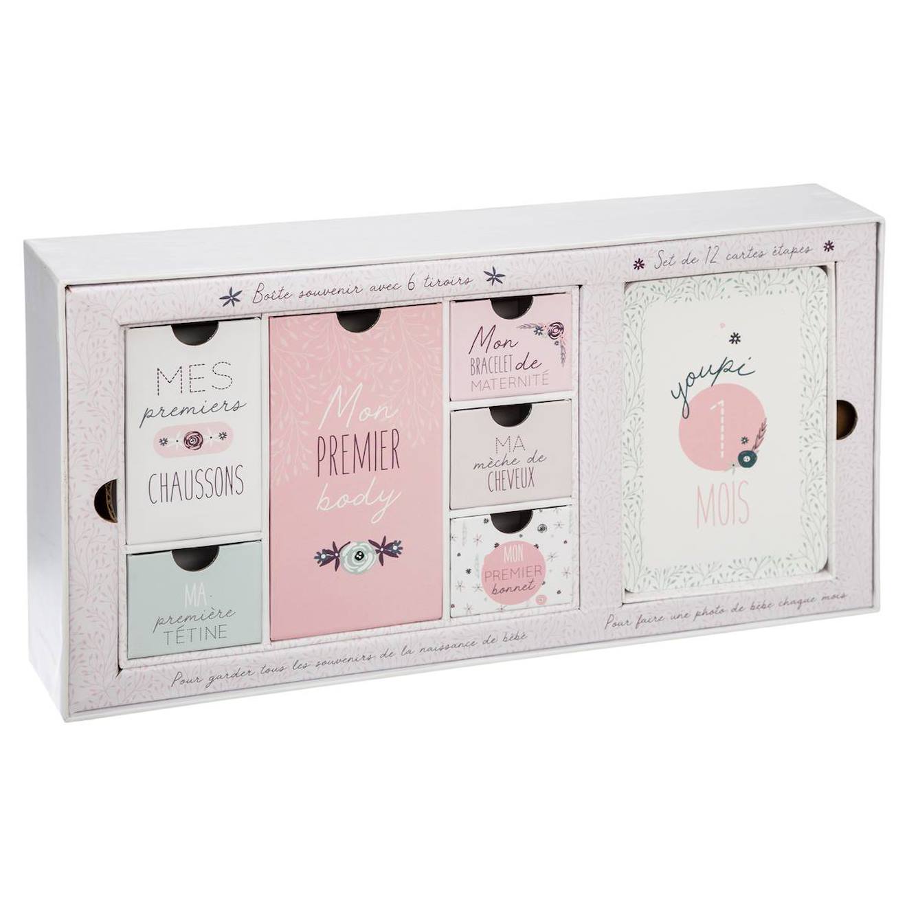 Coffret Cadeau De Naissance - Mon Premier Rose