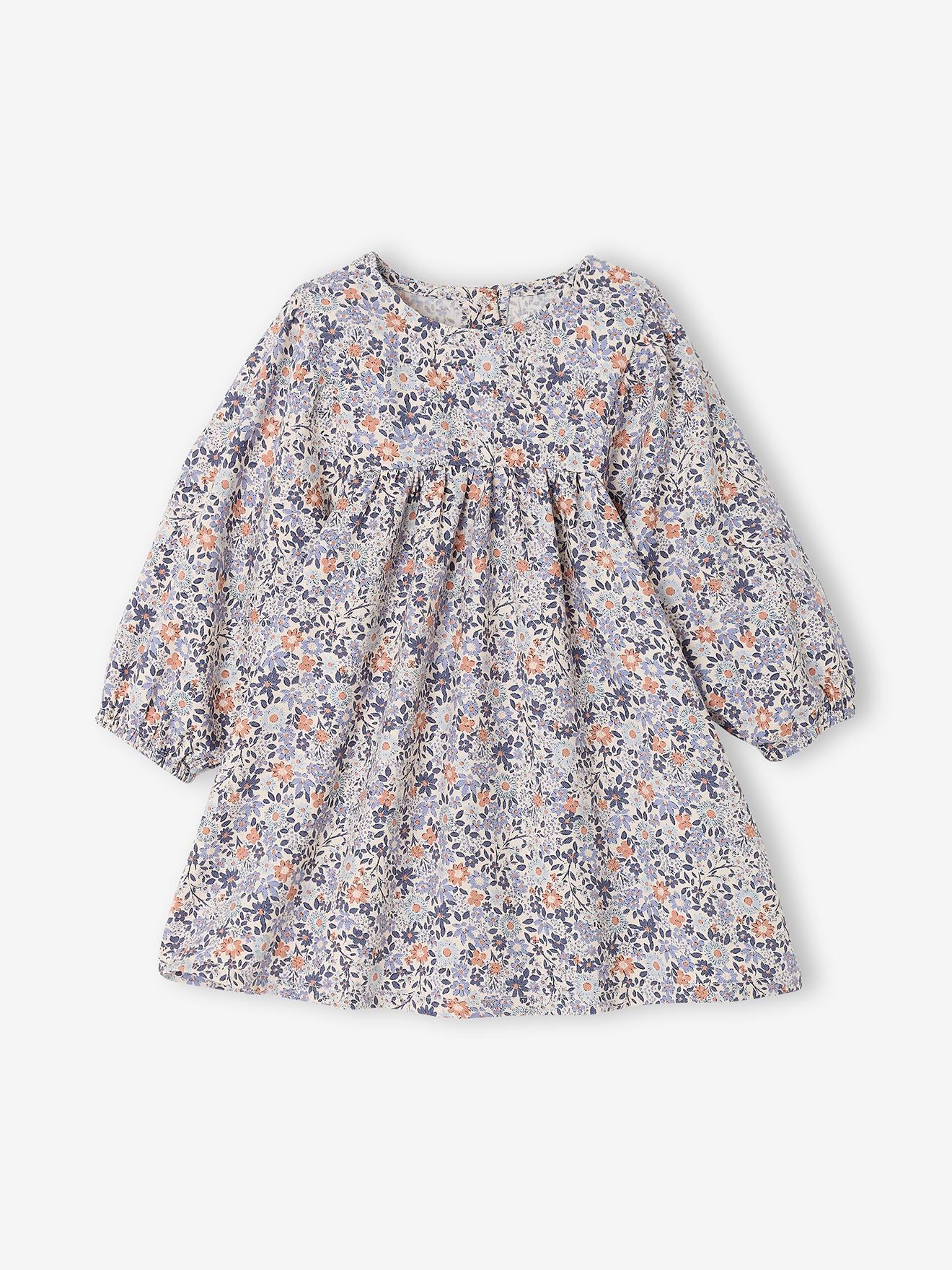 Robe bb fille manches longues bleu 18$