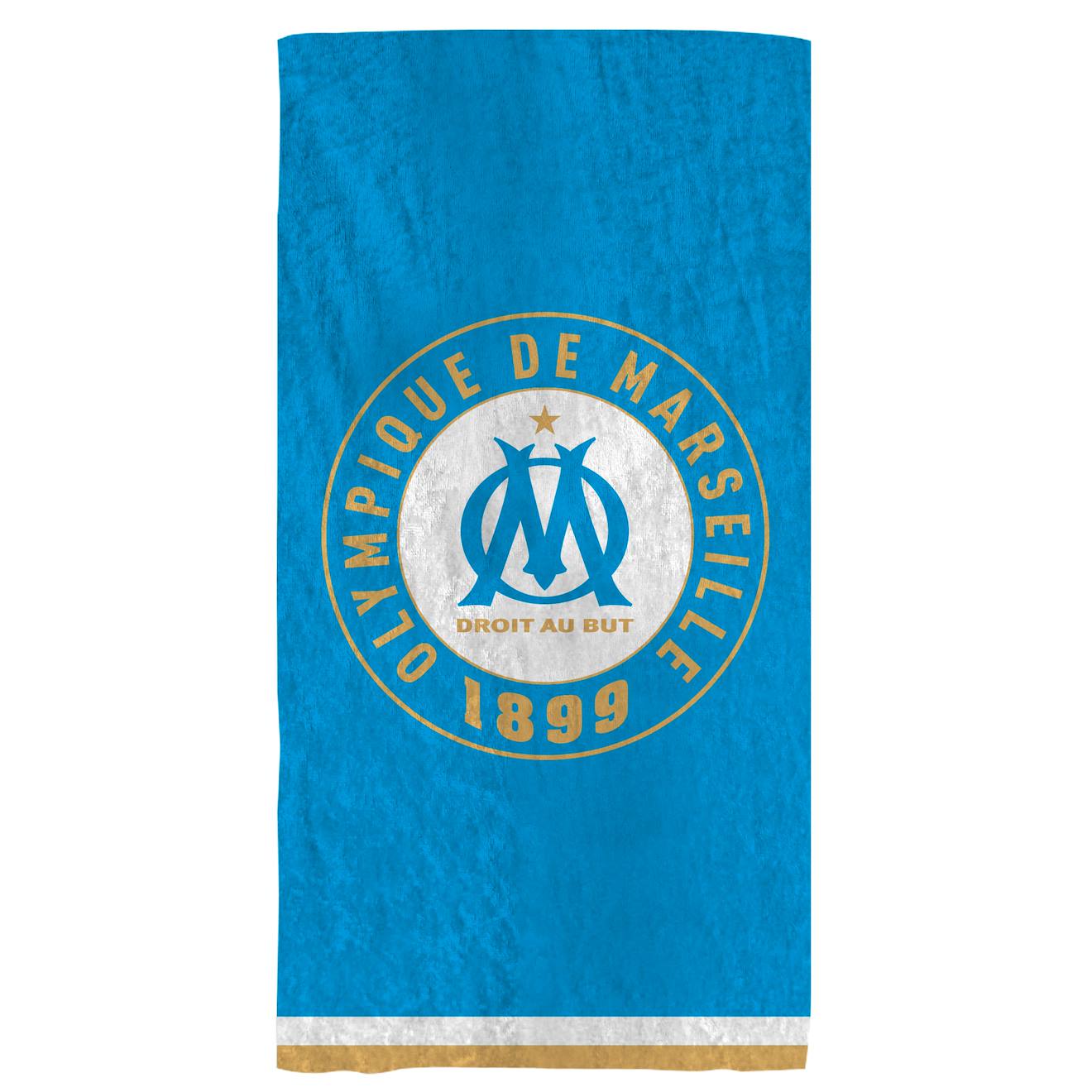Serviette De Bain Et De Plage Imprimée 100% Coton, Om Equipe Bleu