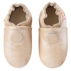 Chaussures-Chaussons bébé cuir souple uni