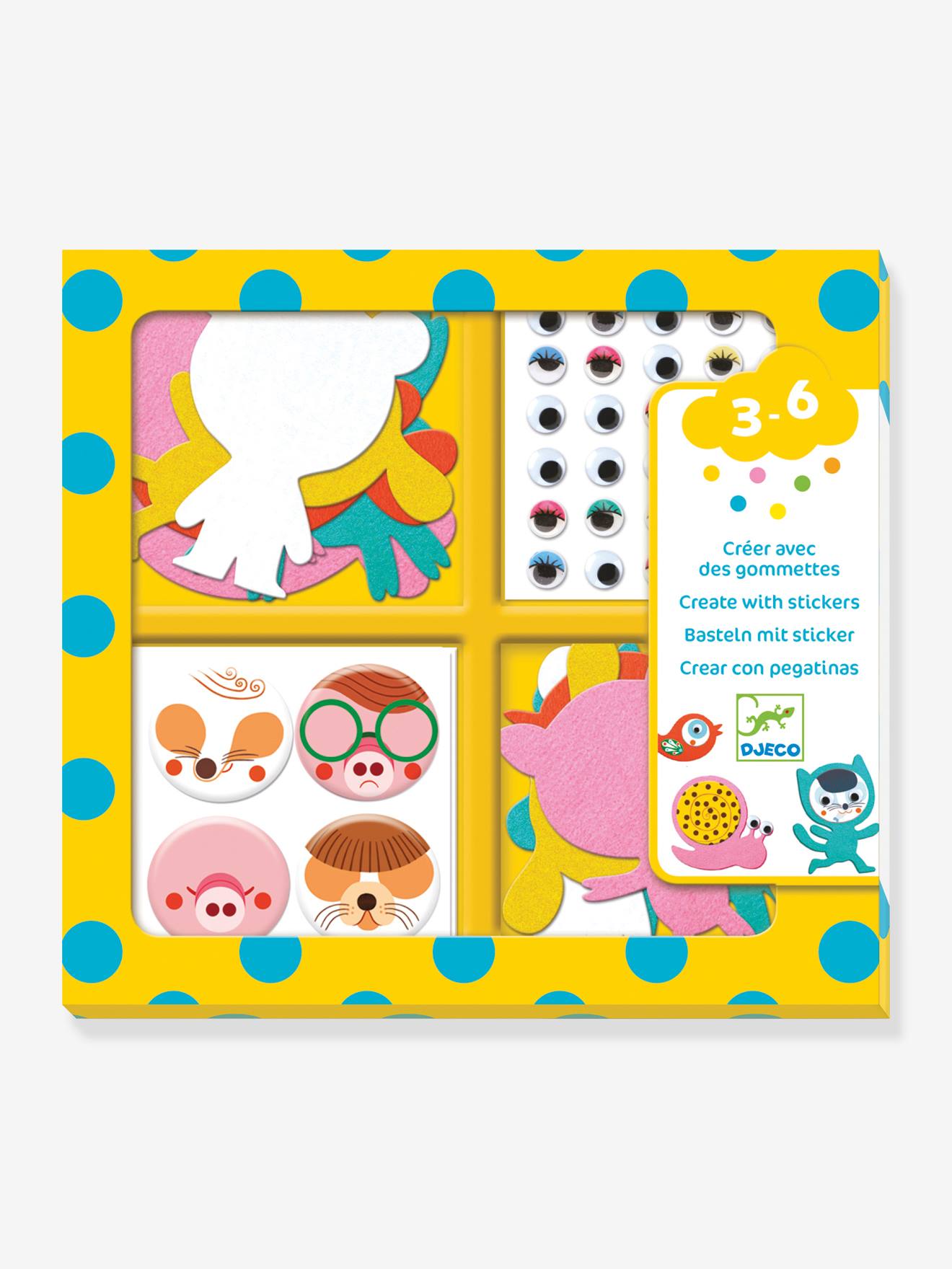 Gommettes j'aime les animaux DJECO jaune