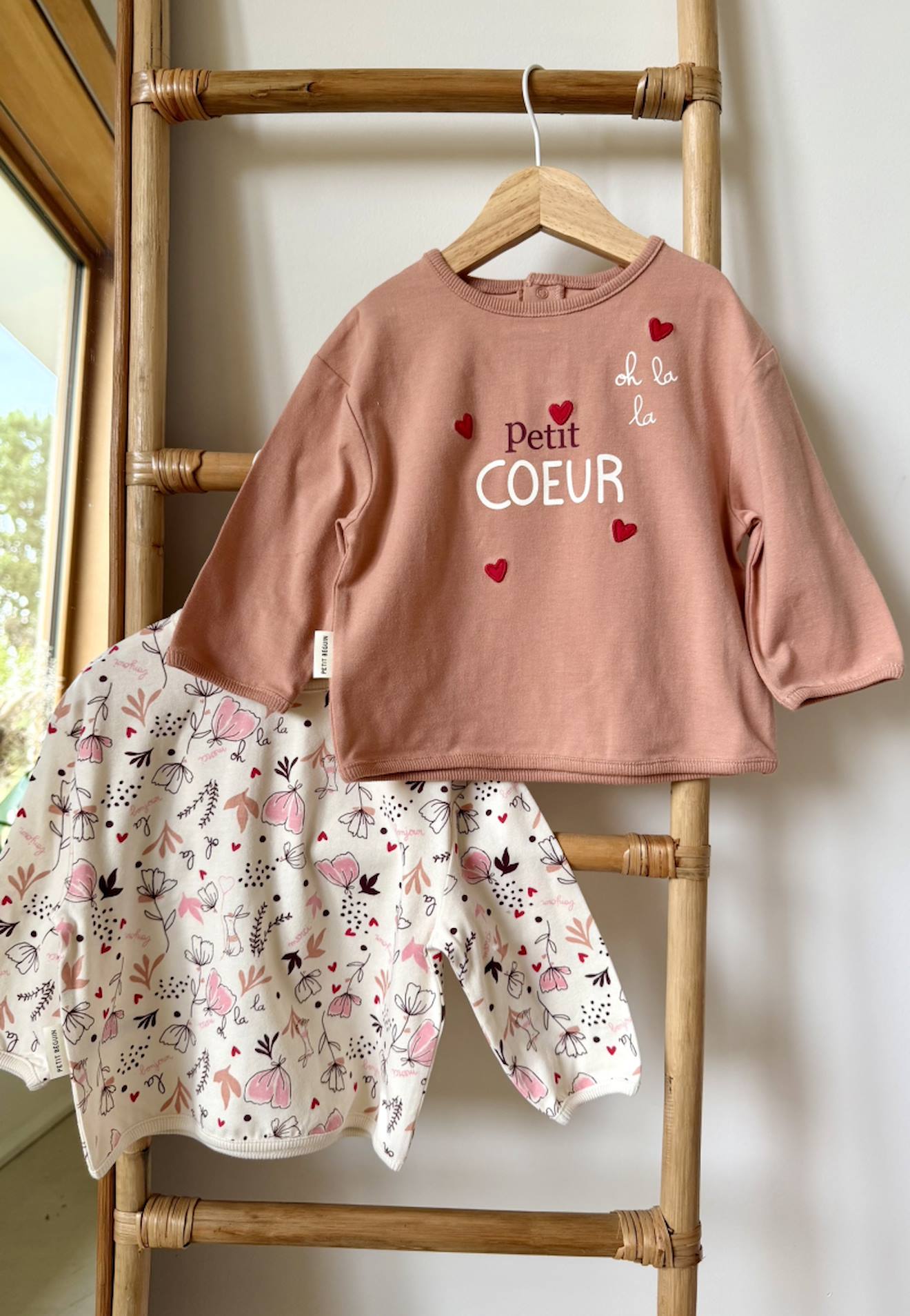 Lot De 2 T-shirts Bb Manches Longues Aime Rose 18$