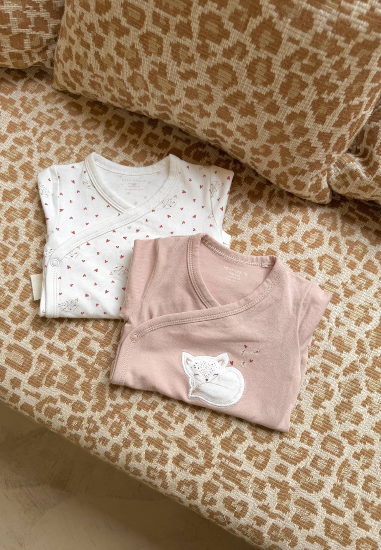 Lot De 2 Bodies Bb Manches Longues Ouverture Croise Doucette Rose 18$