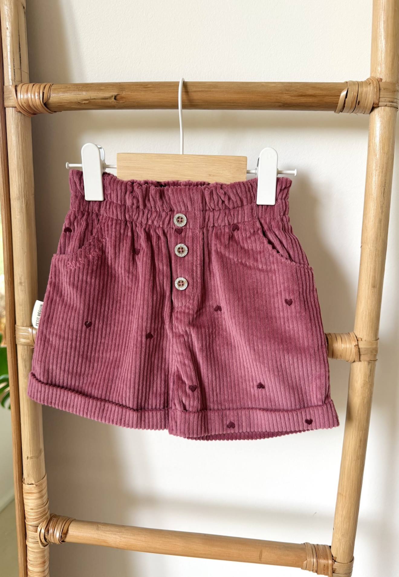 Short Enfant En Velours Ctel Aime Bordeaux 18$