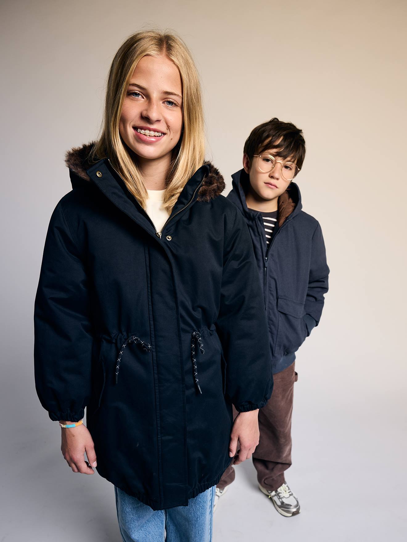 Parka fille doublée noir