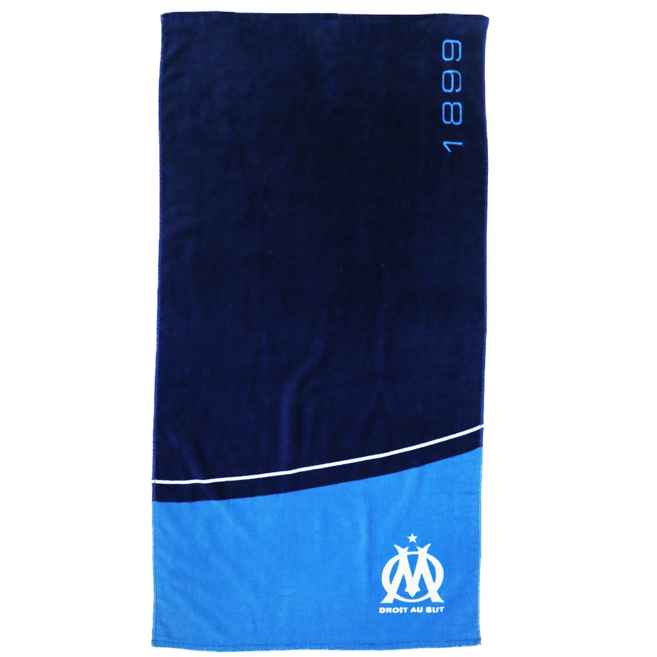 Serviette De Bain Et De Plage Imprimée 100% Coton, Om Curve Bleu