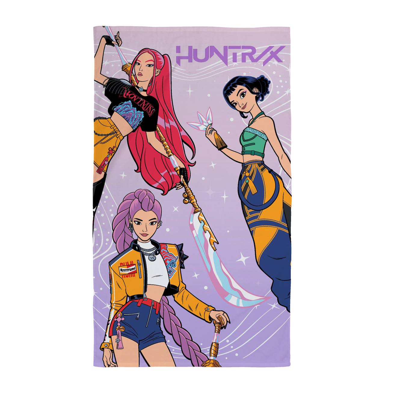Serviette De Bain Et De Plage Imprimée 100% Coton, Kpop Demon Hunters Tour Violet