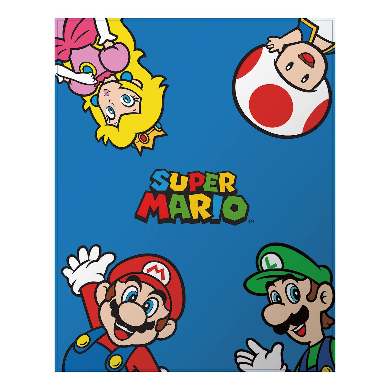 Plaid Polaire Imprimé, Mario Let's Go Bleu