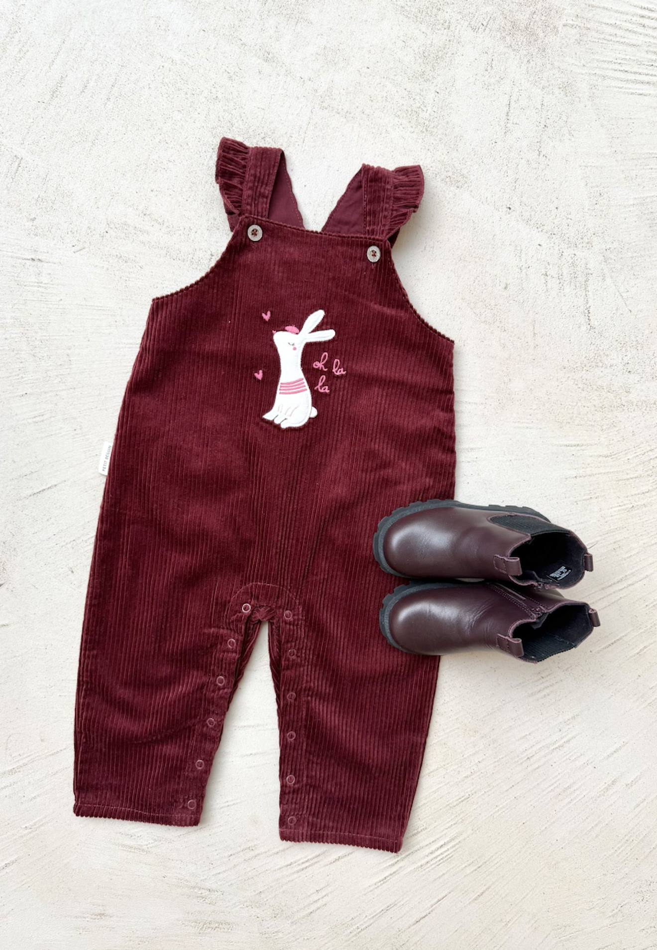 Salopette Bb En Velours Ctel Aime Bordeaux 28$