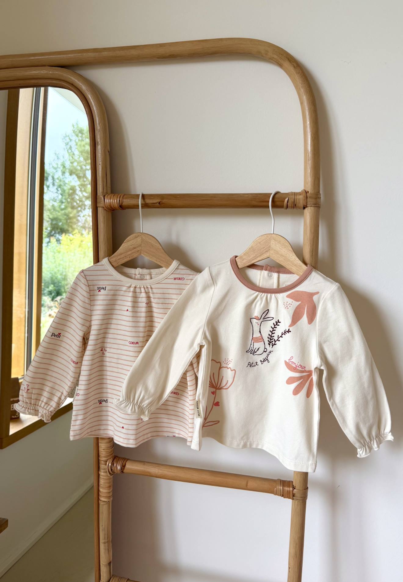 Lot De 2 T-shirts Bb Manches Longues Aime Ecru 18$