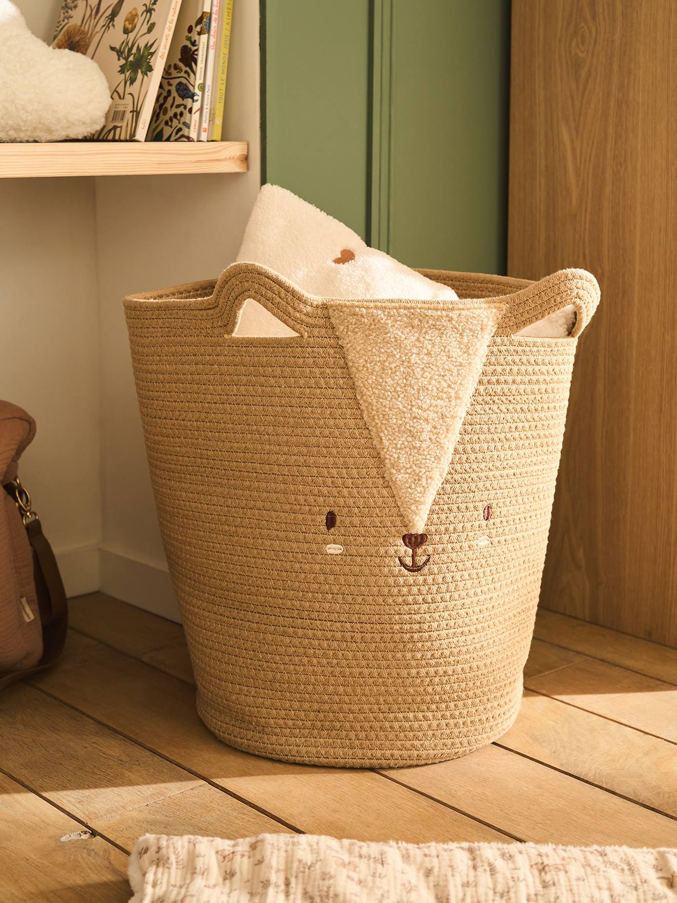 Panier en corde de coton écureuil moka