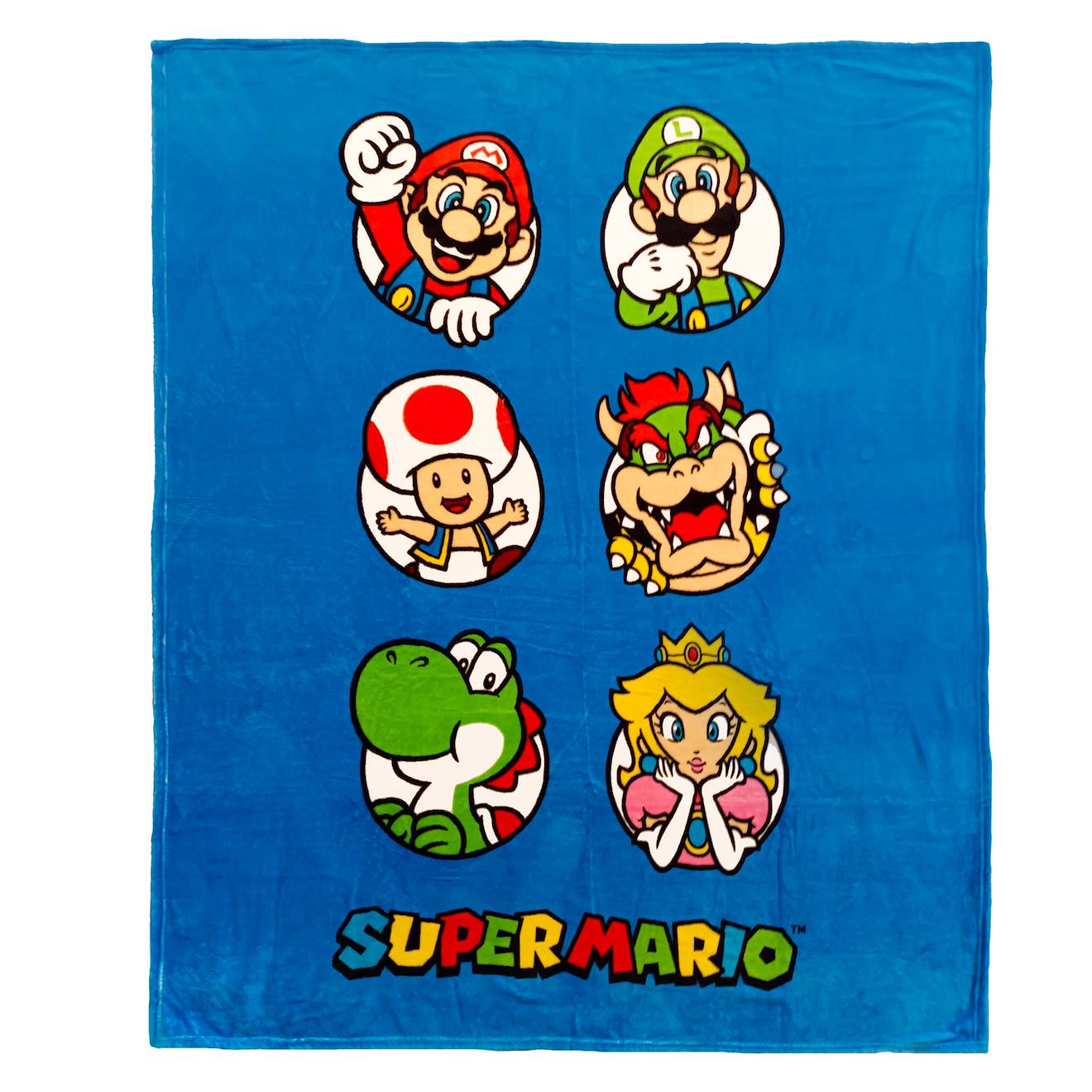 Plaid Polaire Imprimé, Super Mario Players Bleu