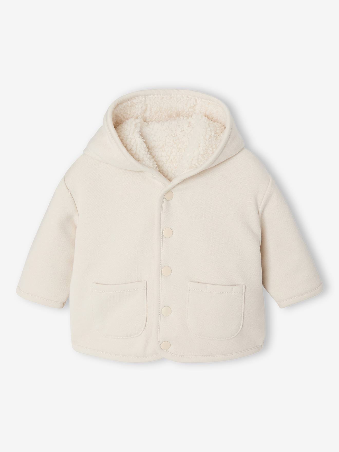 Gilet à capuche naissance vanille