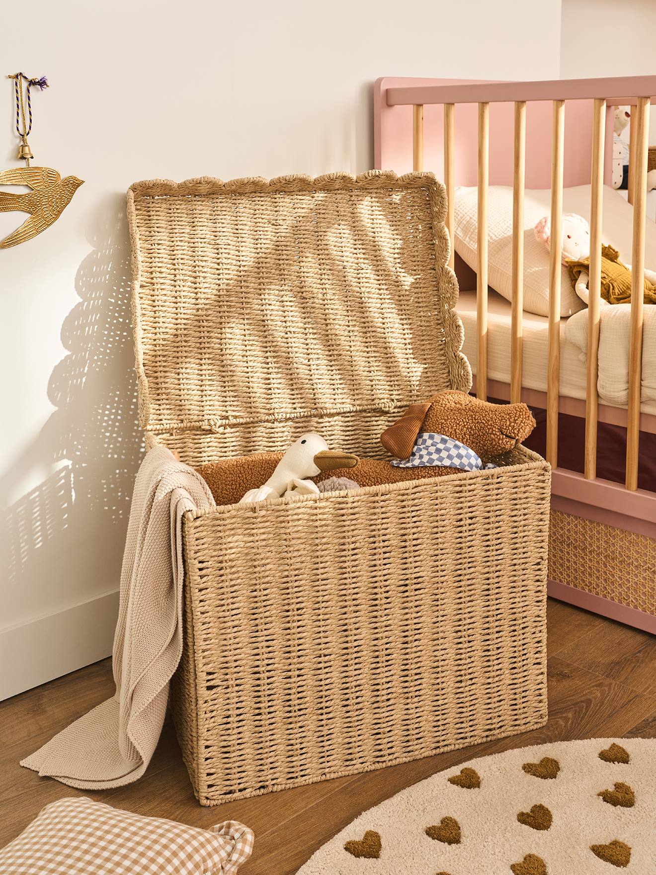 Panier de rangement XL malle en corde de papier FESTON ficelle (Vertbaudet) - Image 1