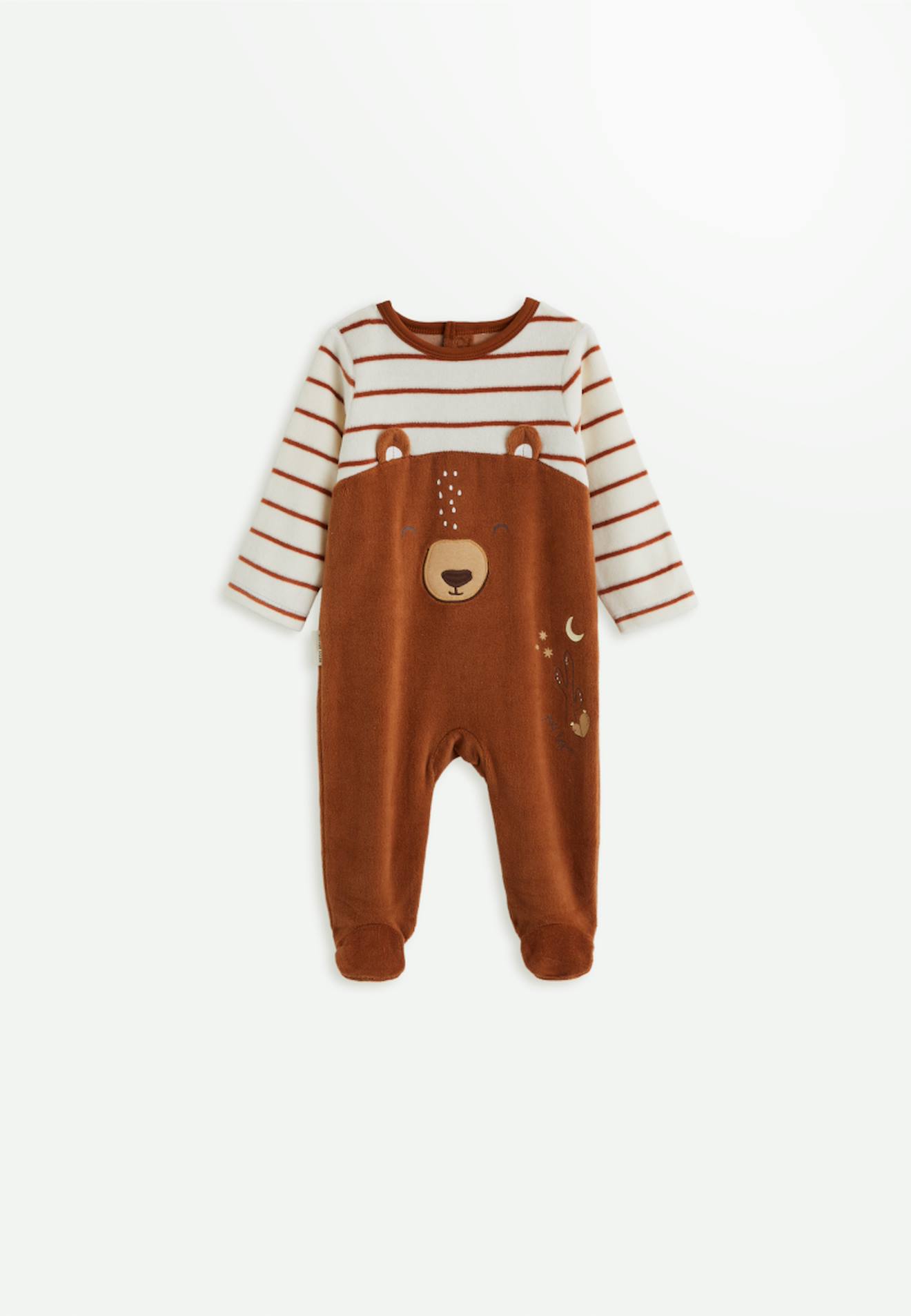 Pyjama Bb En Velours Moka Marron 21$