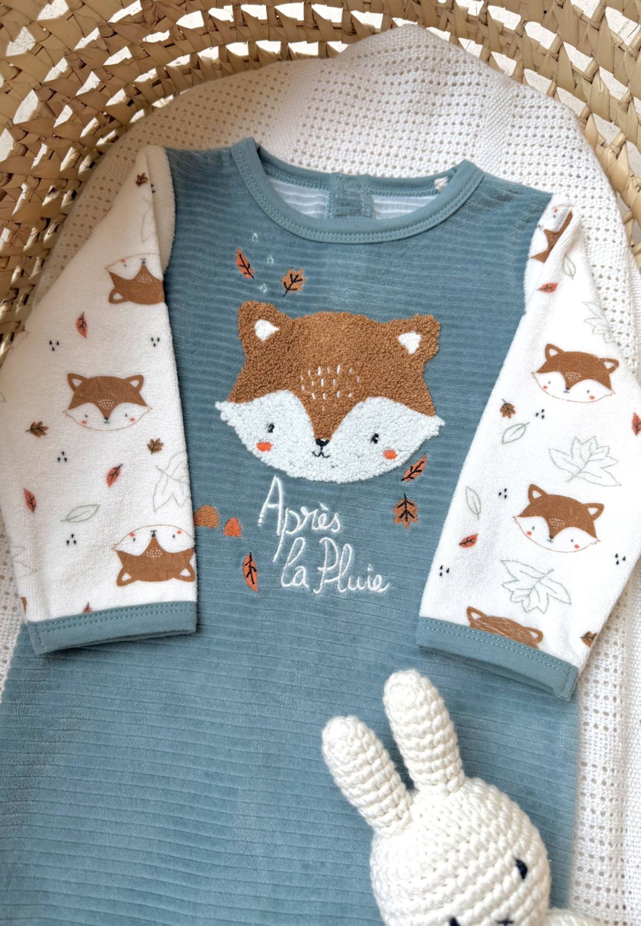 Pyjama Bb En Velours Ginkgo Vert 21$