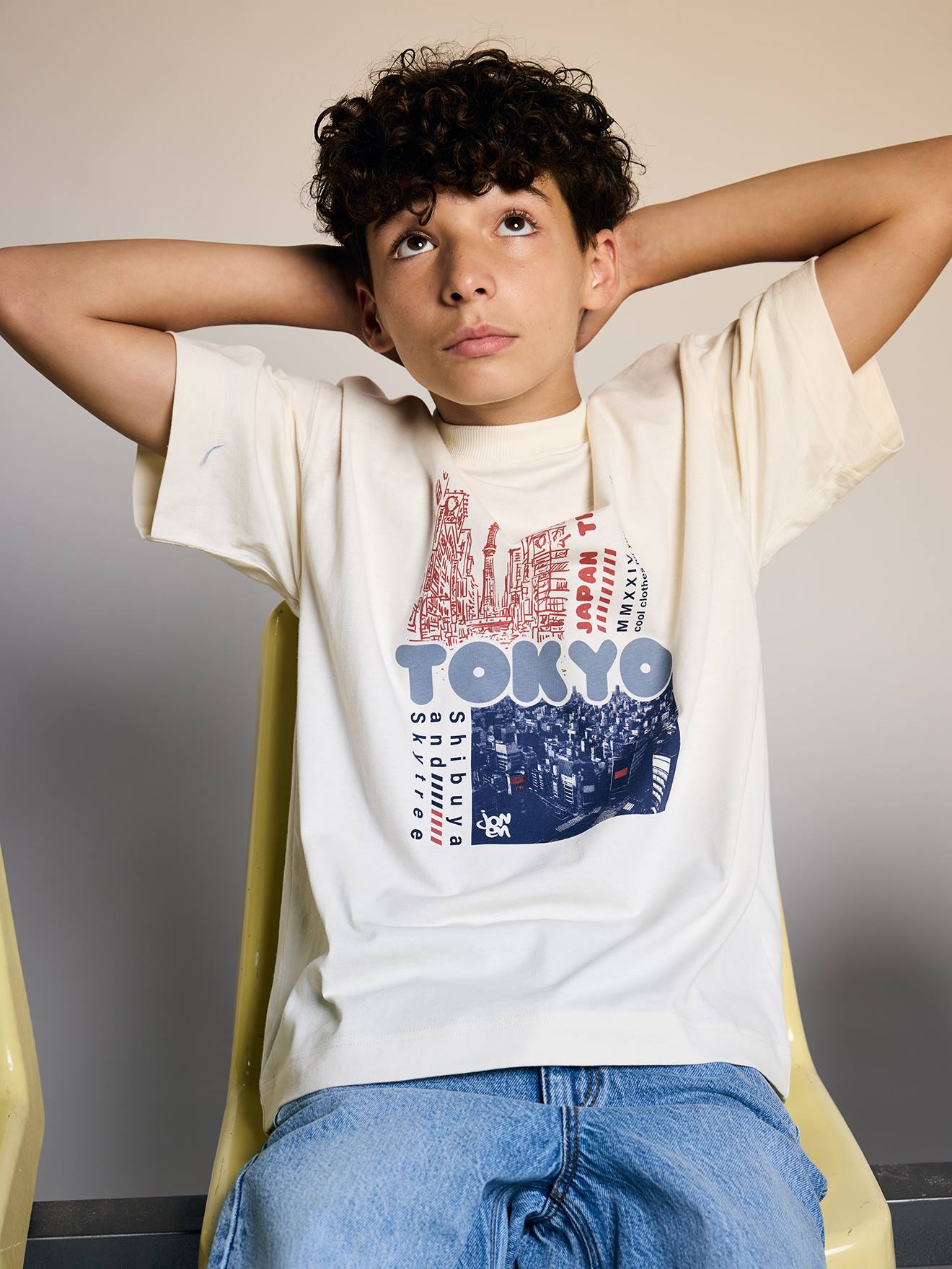 T-shirt manches courtes garçon écru