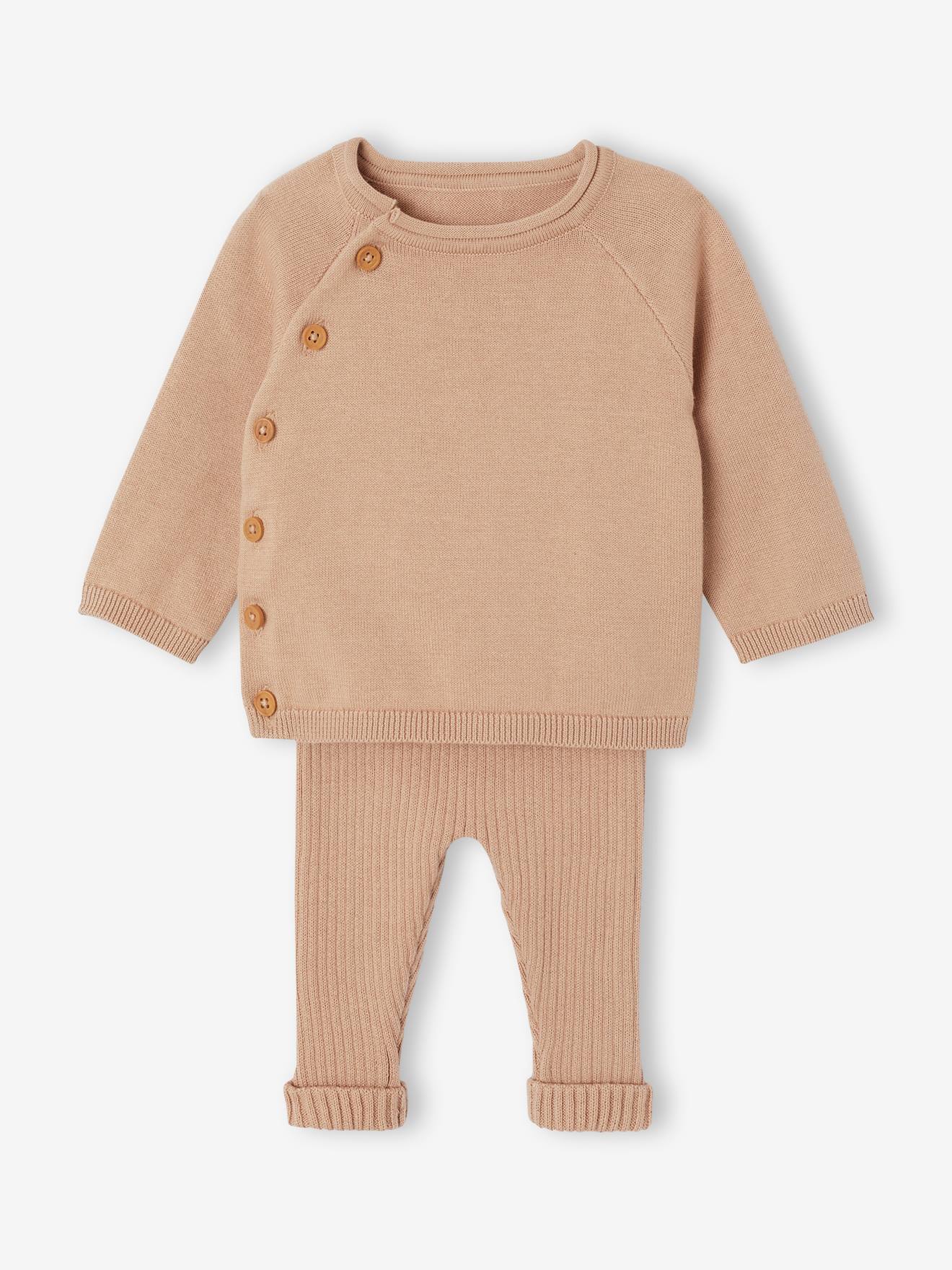 Ensemble naissance pull et pantalon beige 28$