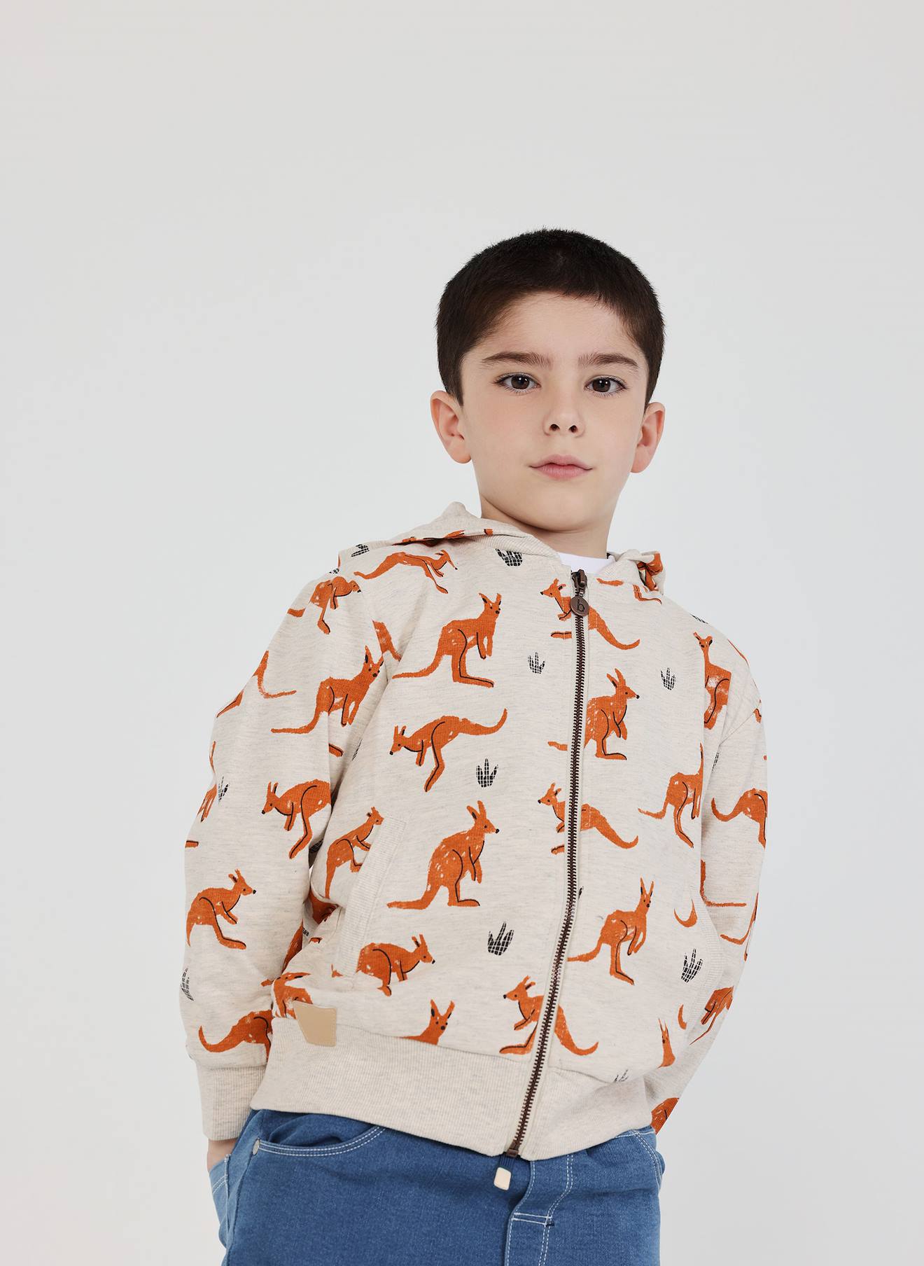 Sweat À Capuche Garçon Imprimé Kangourou Multicolore