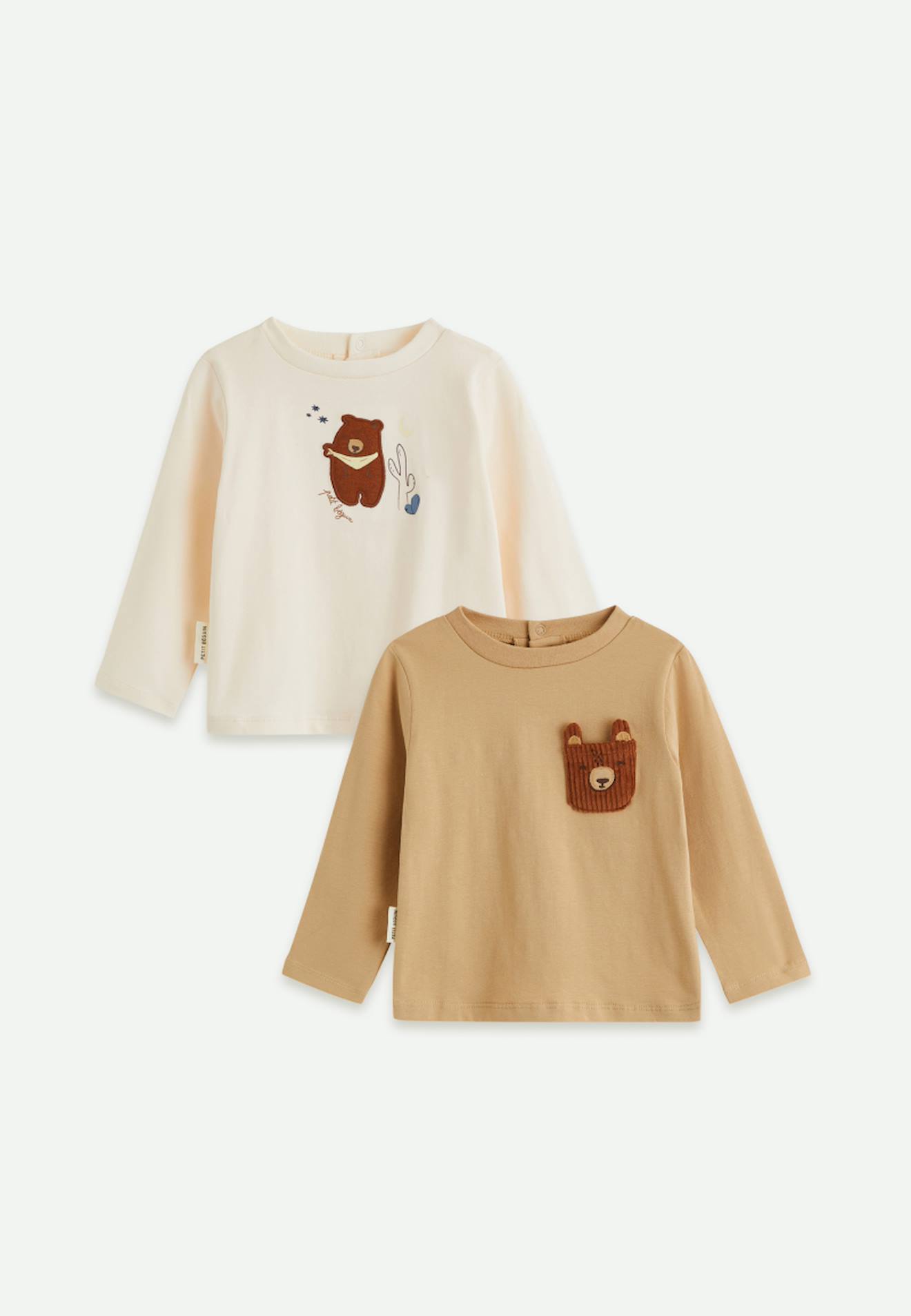 Lot De 2 T-shirts Bb Manches Longues Moka Marron 18 €