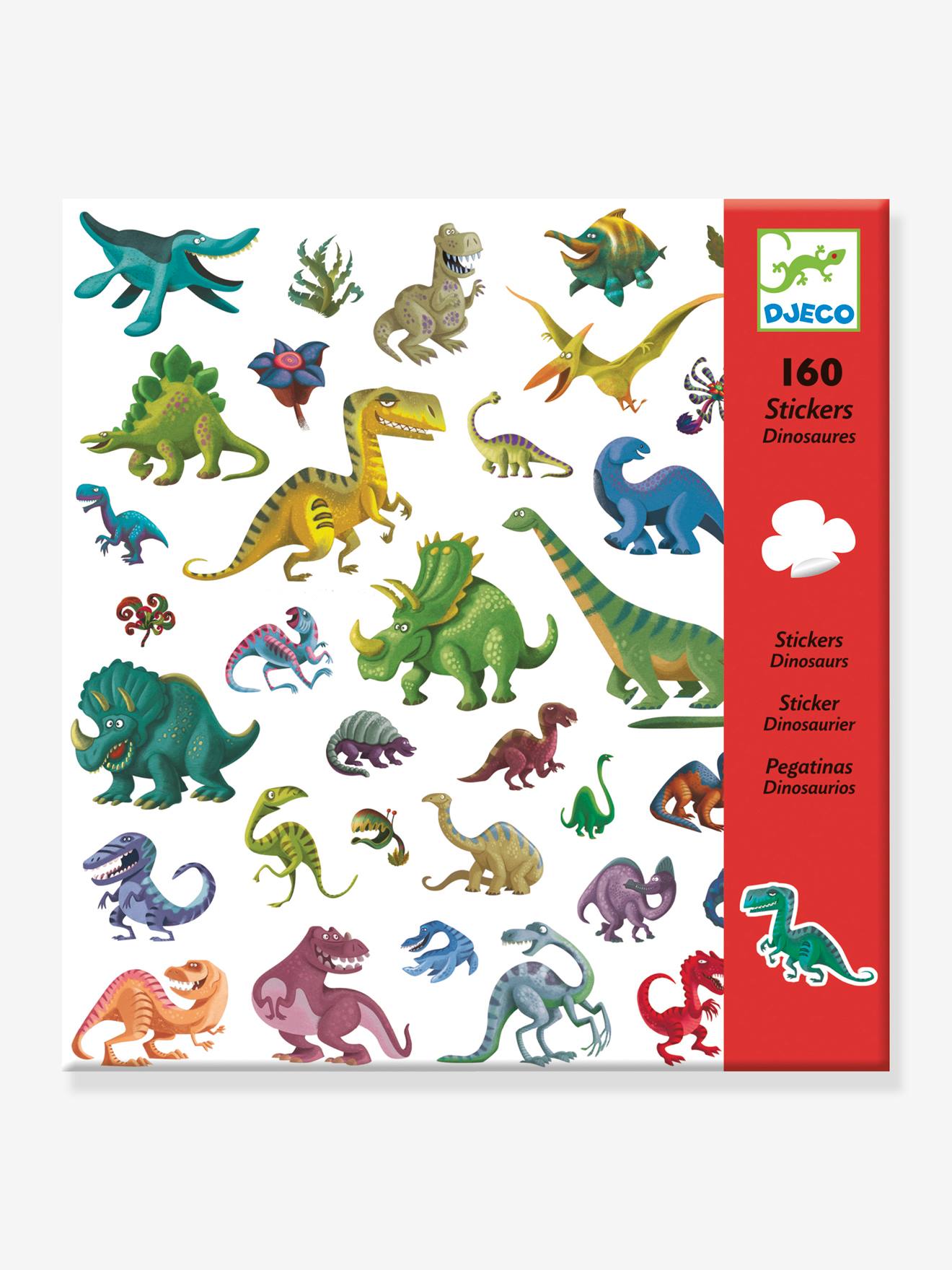 160 stickers Dinosaures DJECO vert