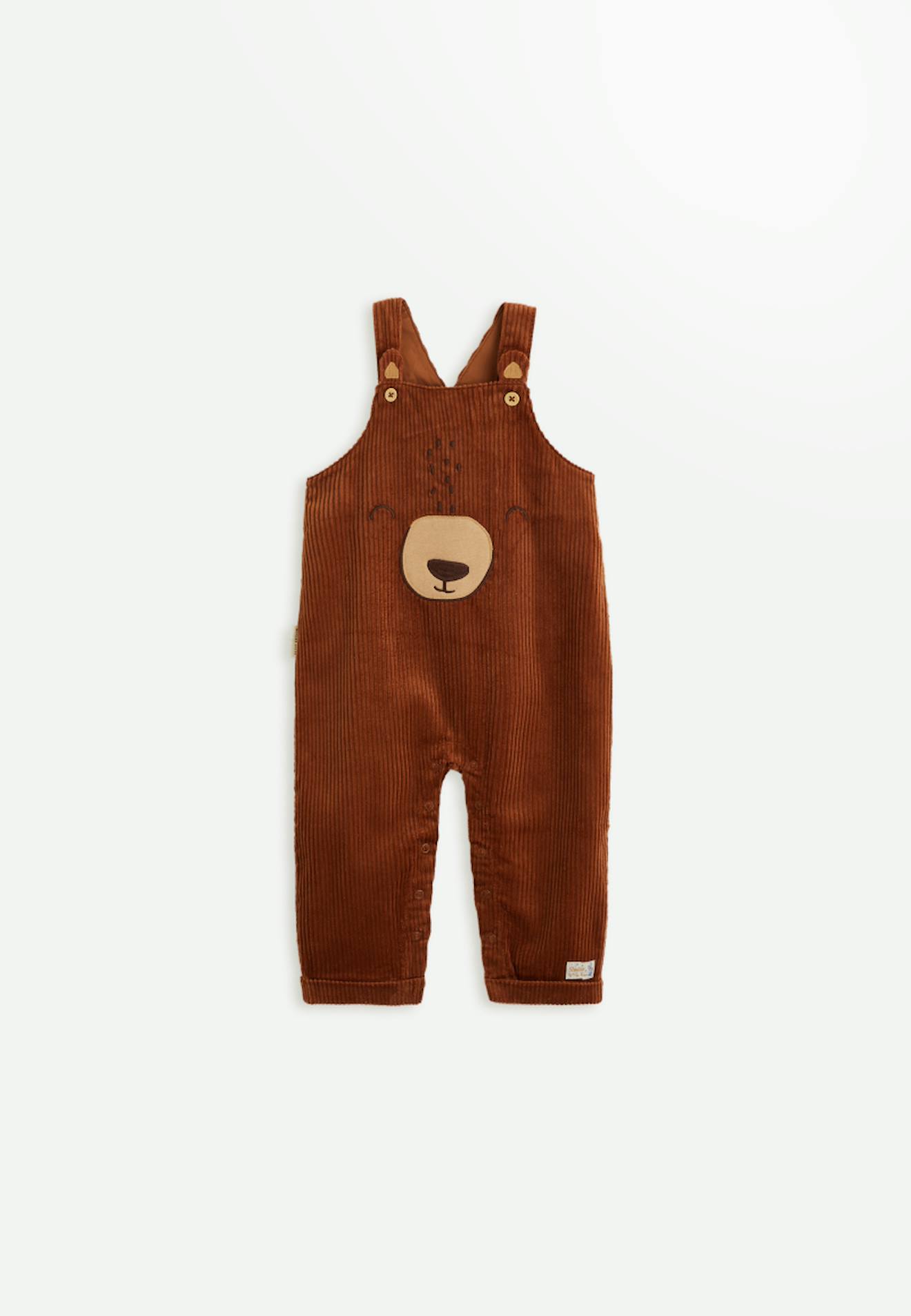 Salopette Bébé En Velours Côtelé Moka Marron