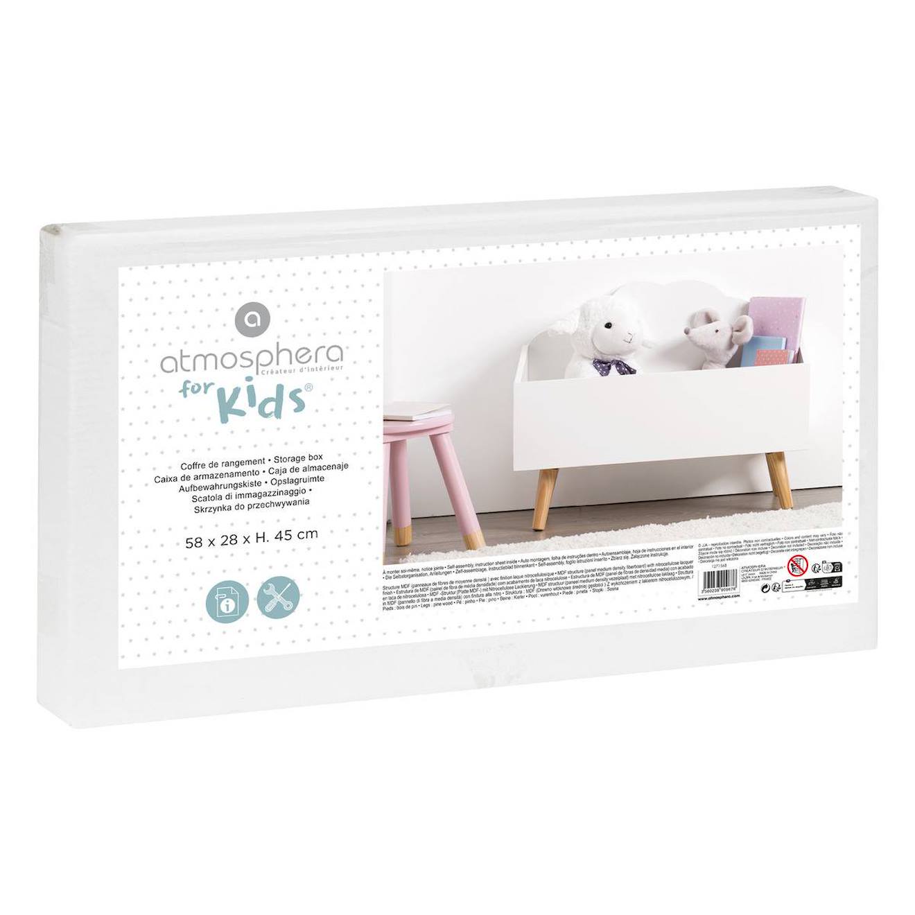 Coffre Enfant Nuage - Douceur Blanc (Atmosphera) - Image 2