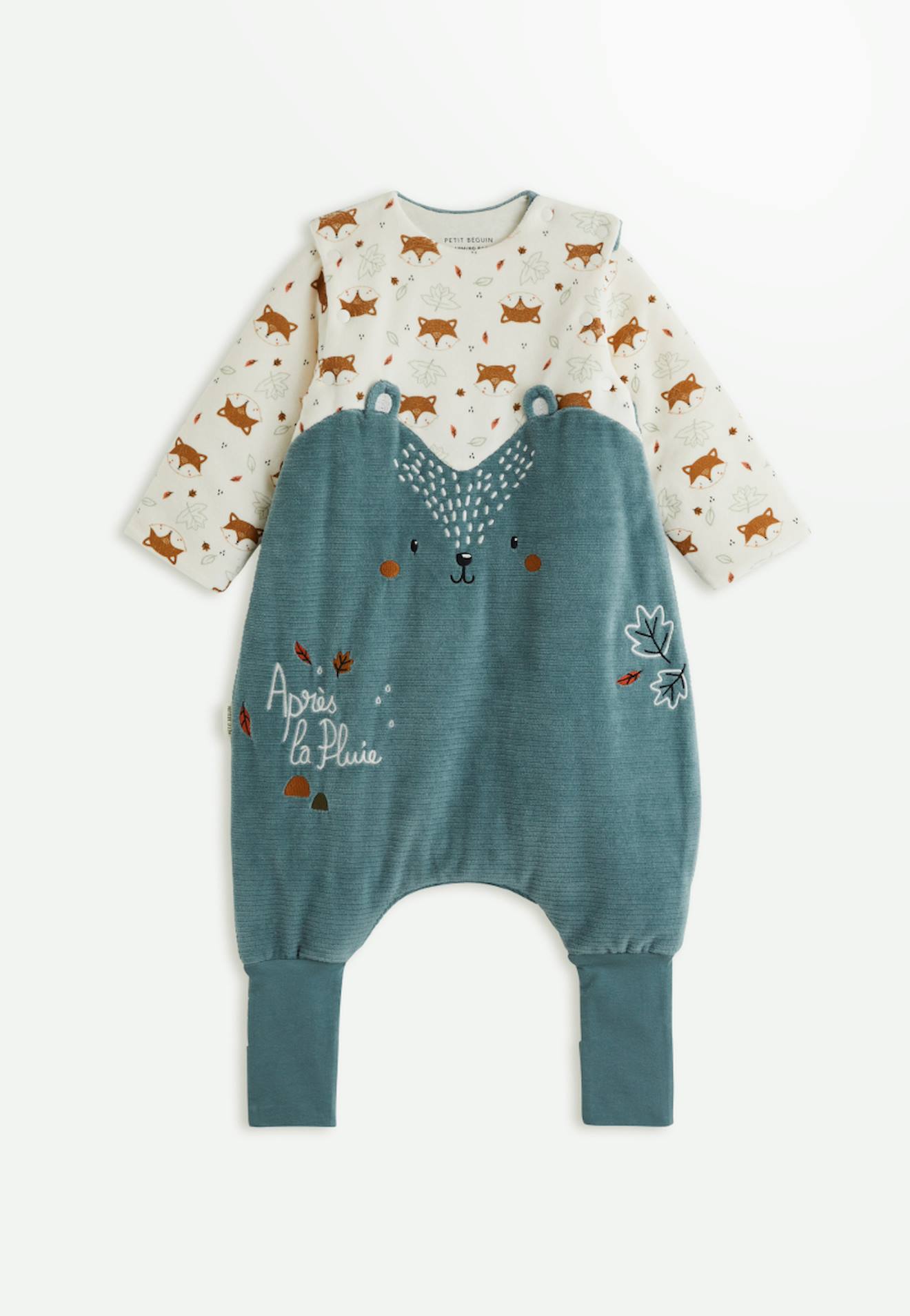 Turbulette Tog 2 En Velours Avec Pieds Retroussables Et Manches Amovibles Ginkgo Vert