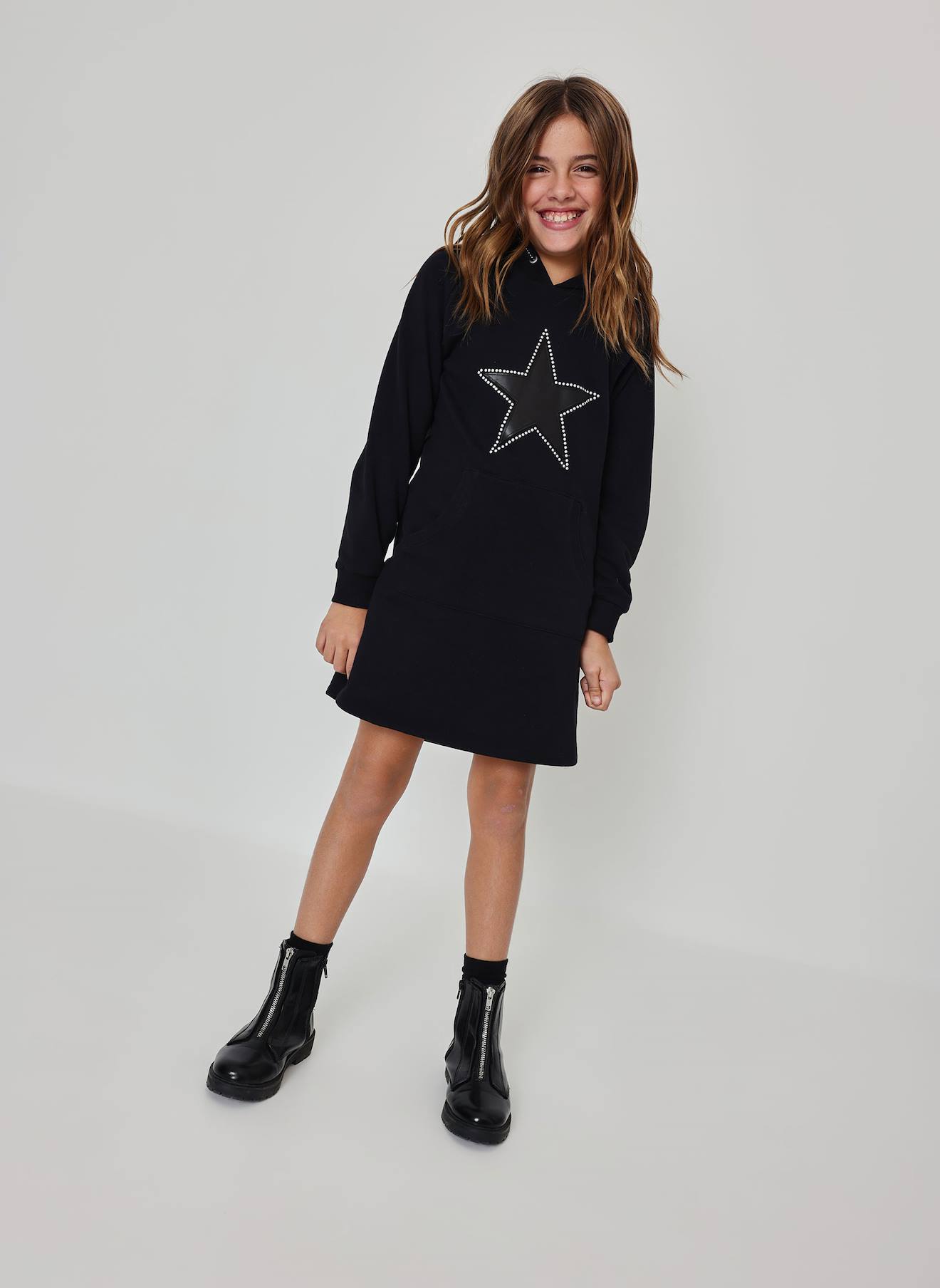 Robe En Molleton Avec Étoile Et Capuche Noir