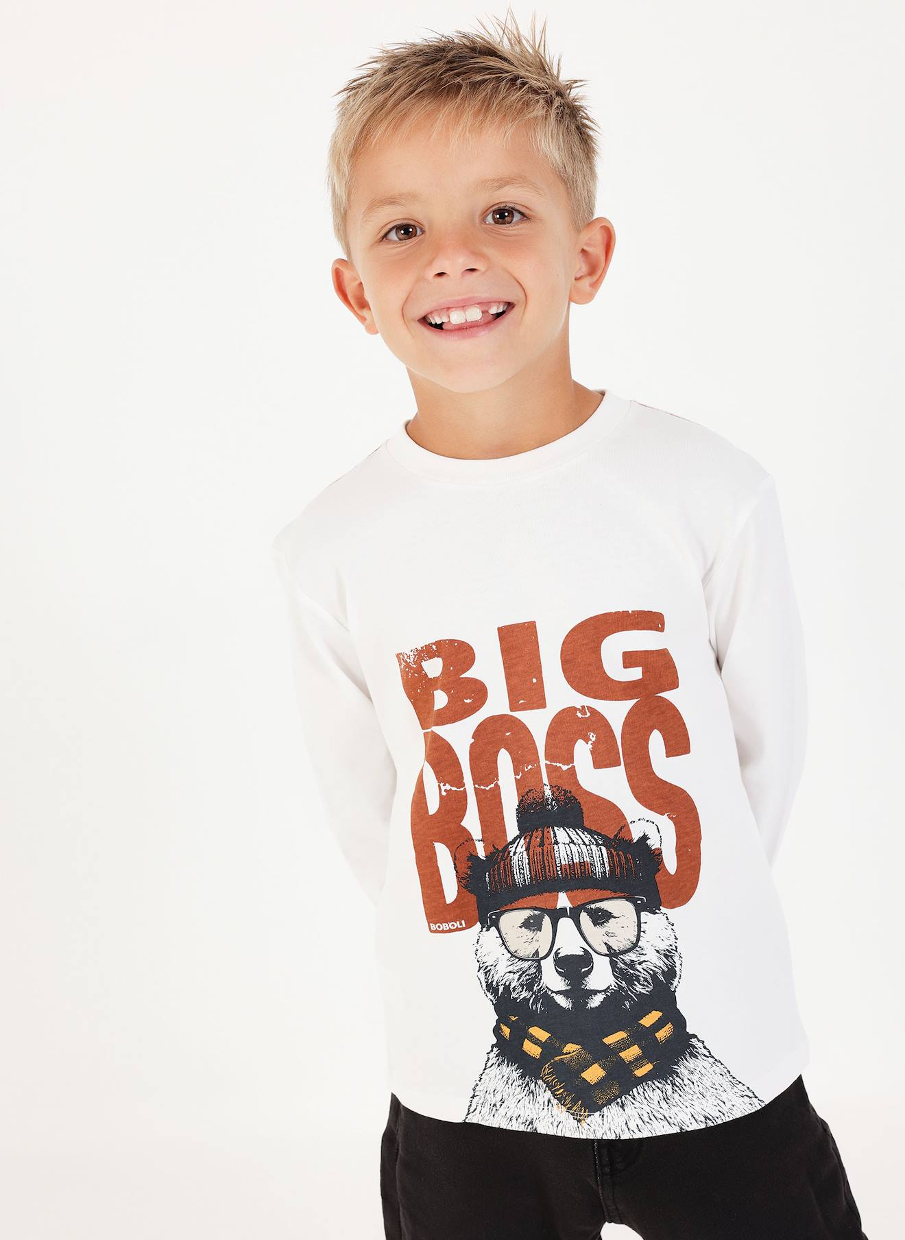 T-shirt Garon En Maille Imprim Ours Blanc 20$