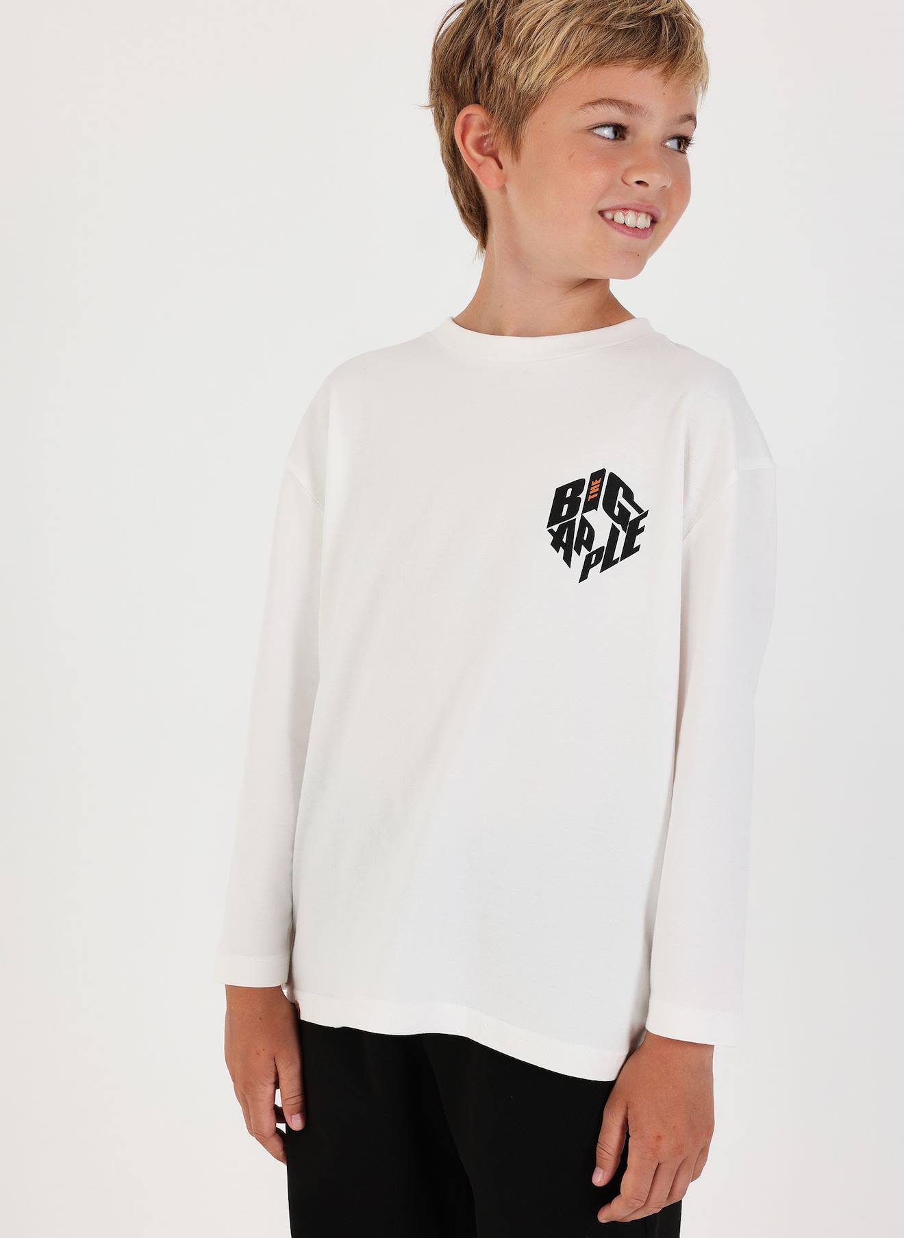T-shirt Garon En Maille Imprim Big Apple Blanc 24$