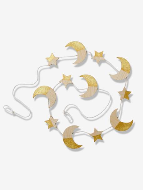 Guirlande En Bois Lunes Et Etoiles Jaune Moyen Uni Vertbaudet