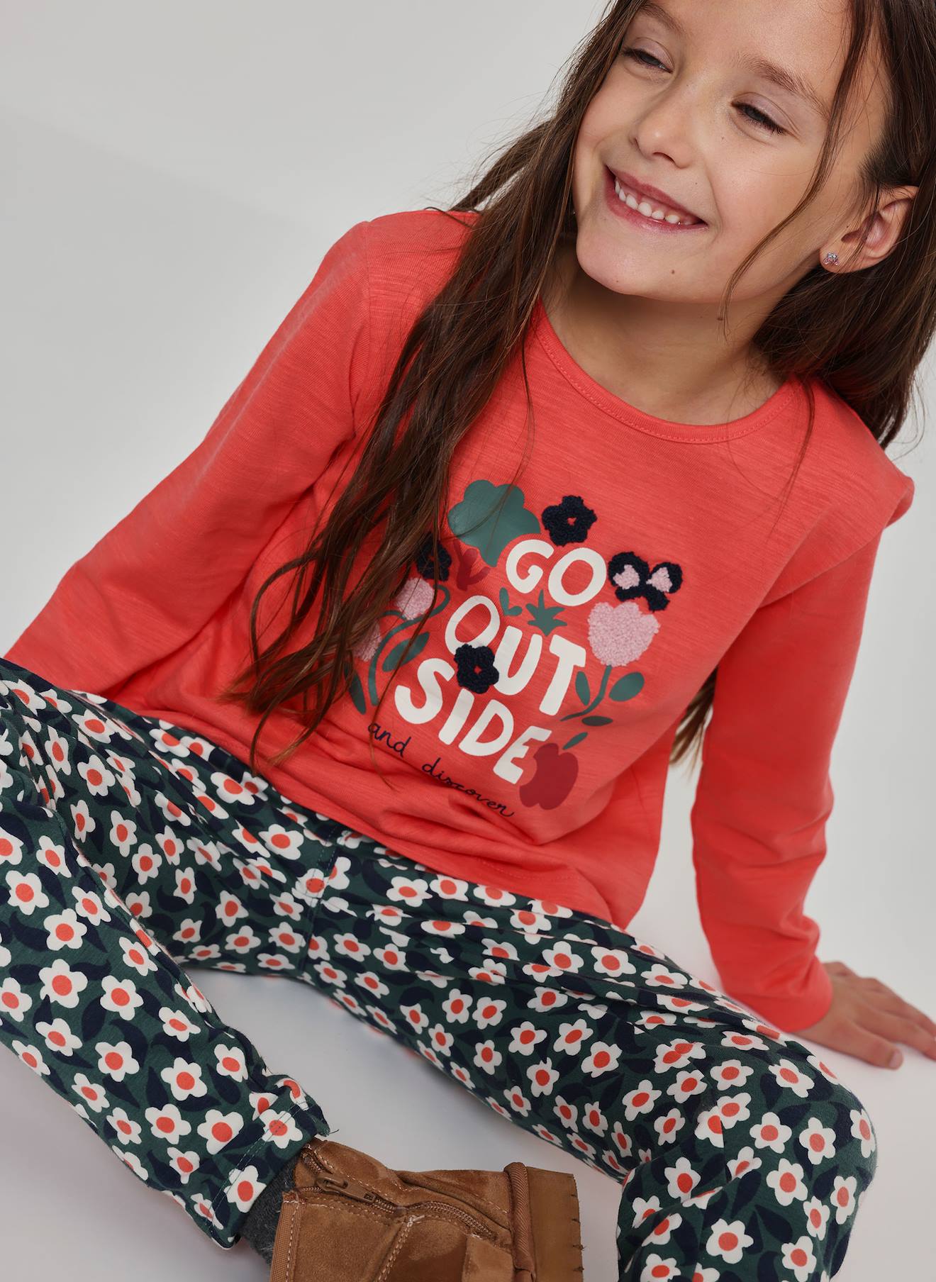 T-shirt Fille Imprim Fleurs Multicolore 24$