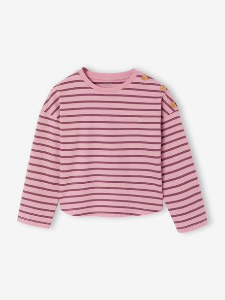 Fille-T-shirt, sous-pull-T-shirt-T-shirt marinière manches longues fille