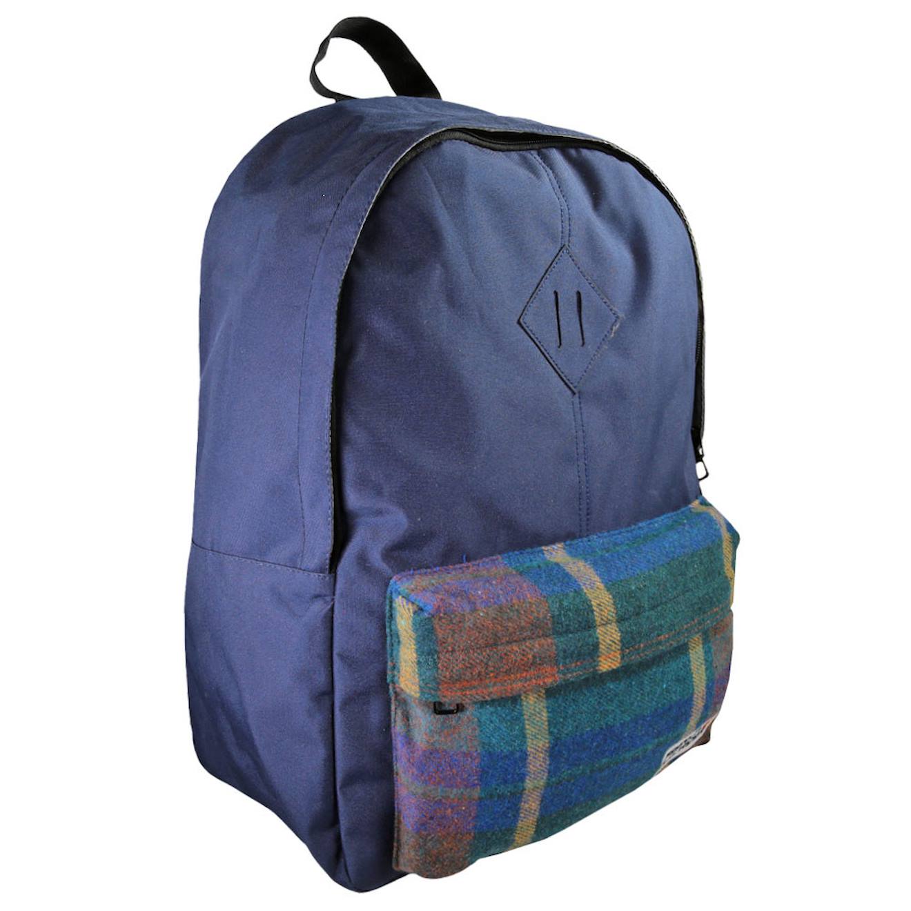 Sac À Dos Fille Forme Borne Tartan Bleu