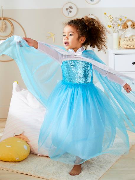 Déguisement de princesse avec cape, baguette et couronne bleu 3 - vertbaudet enfant 