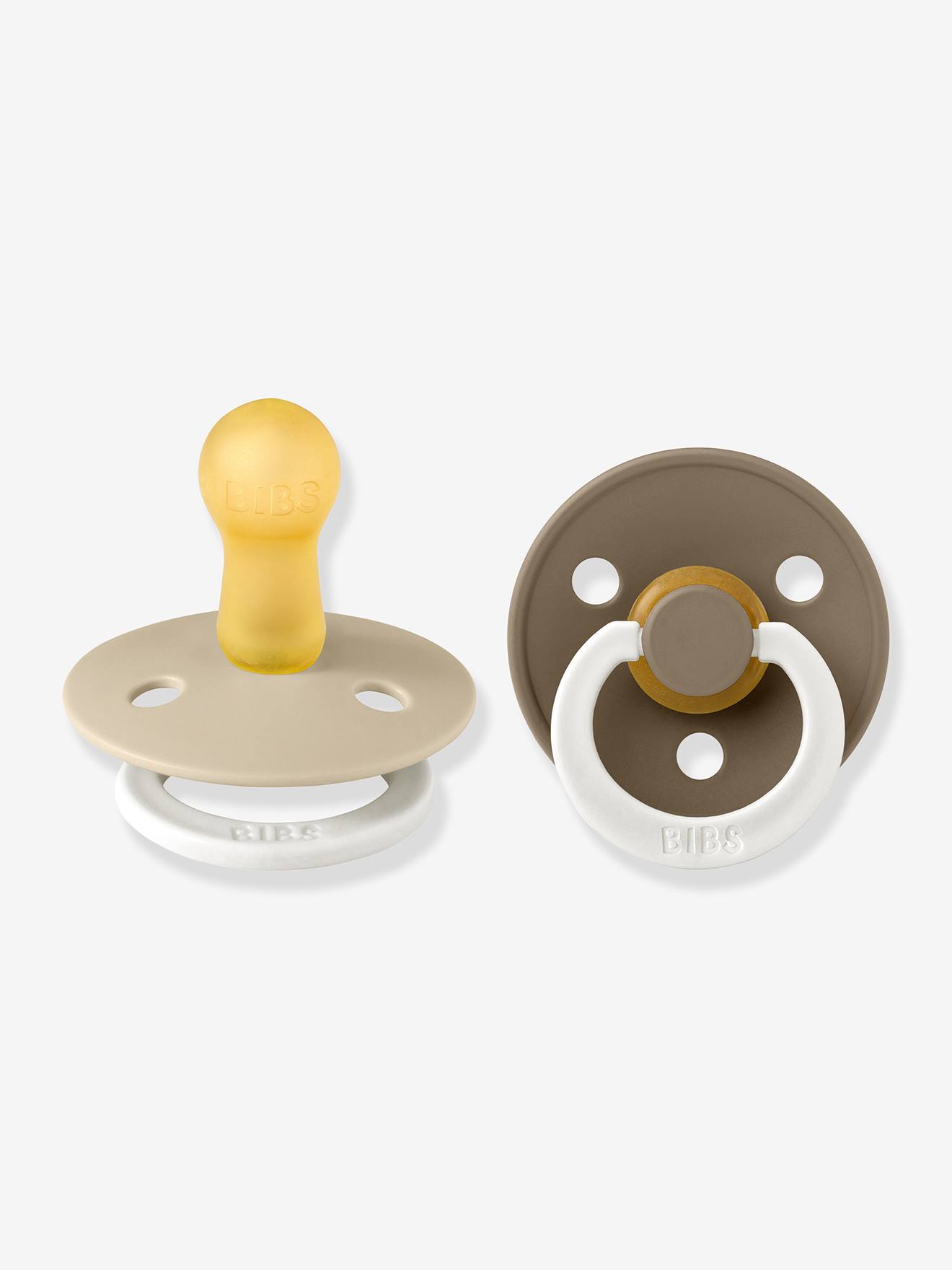 Lot de 2 sucettes-tétines Colour ou Colour Night, taille 2 de 6 à 18 mois beige (Bibs) - Image 1