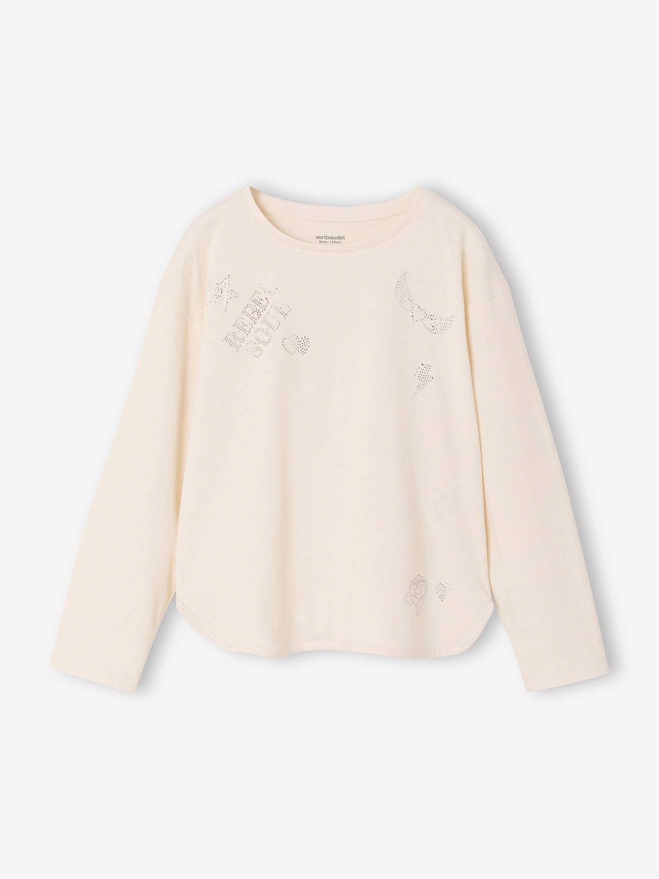 T-shirt manches longues enfant fille écru