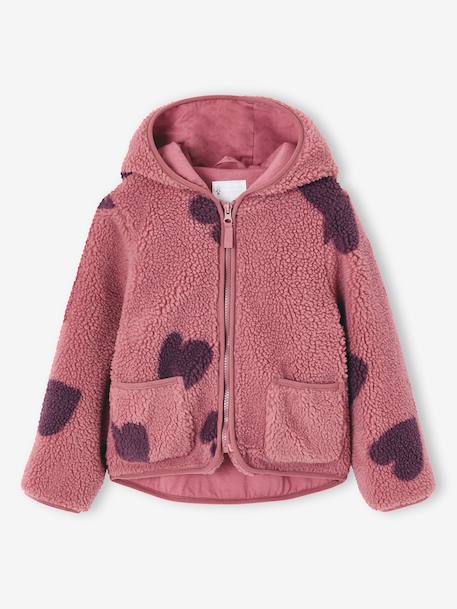 Fille-Manteau-Veste fille sherpa motifs
